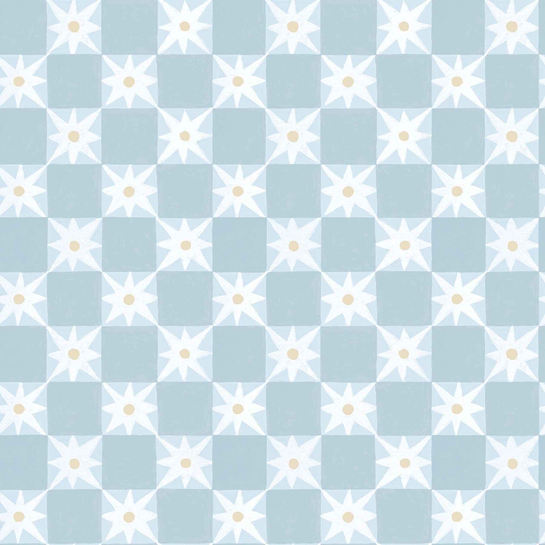 Stardust Blue Checkerboard Peel & Stick Wallpaper - York Wallcoverings - PSW1588RL