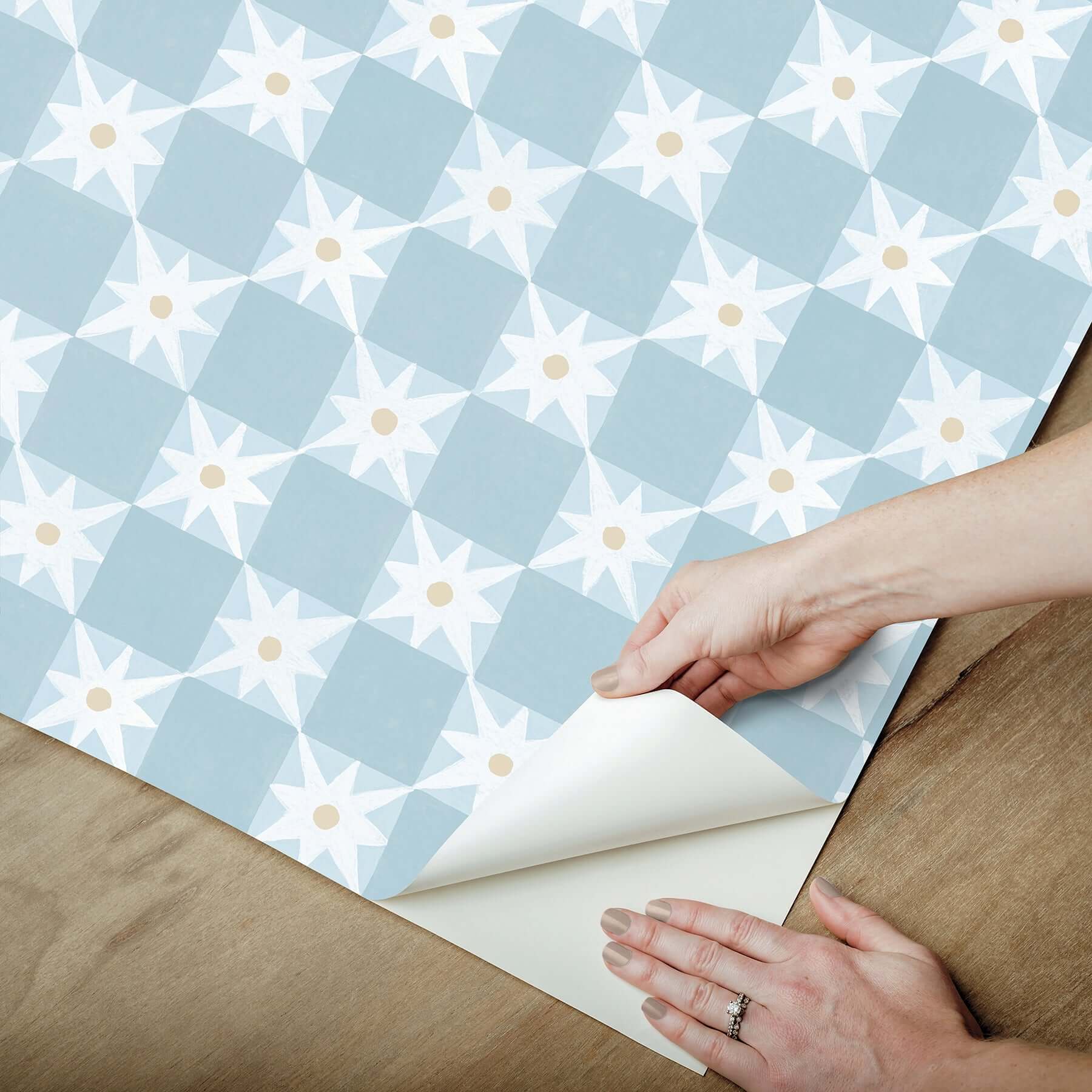 stardust-blue-checkerboard-peel-stick-wallpaper-york-wallcoverings-psw1588rl - York Wallcoverings Wallpaper