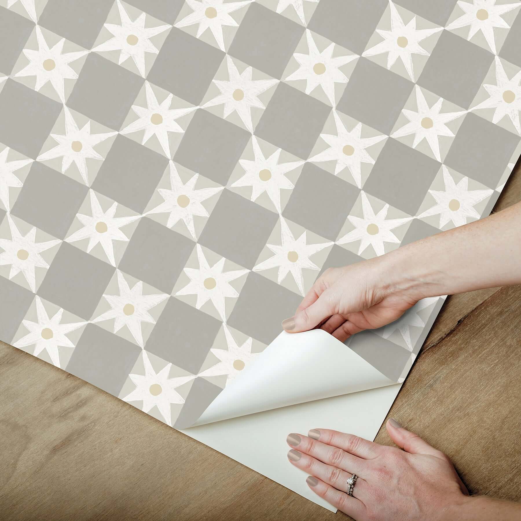 stardust-warm-grey-checkerboard-peel-stick-wallpaper-york-wallcoverings-psw1589rl - York Wallcoverings Wallpaper