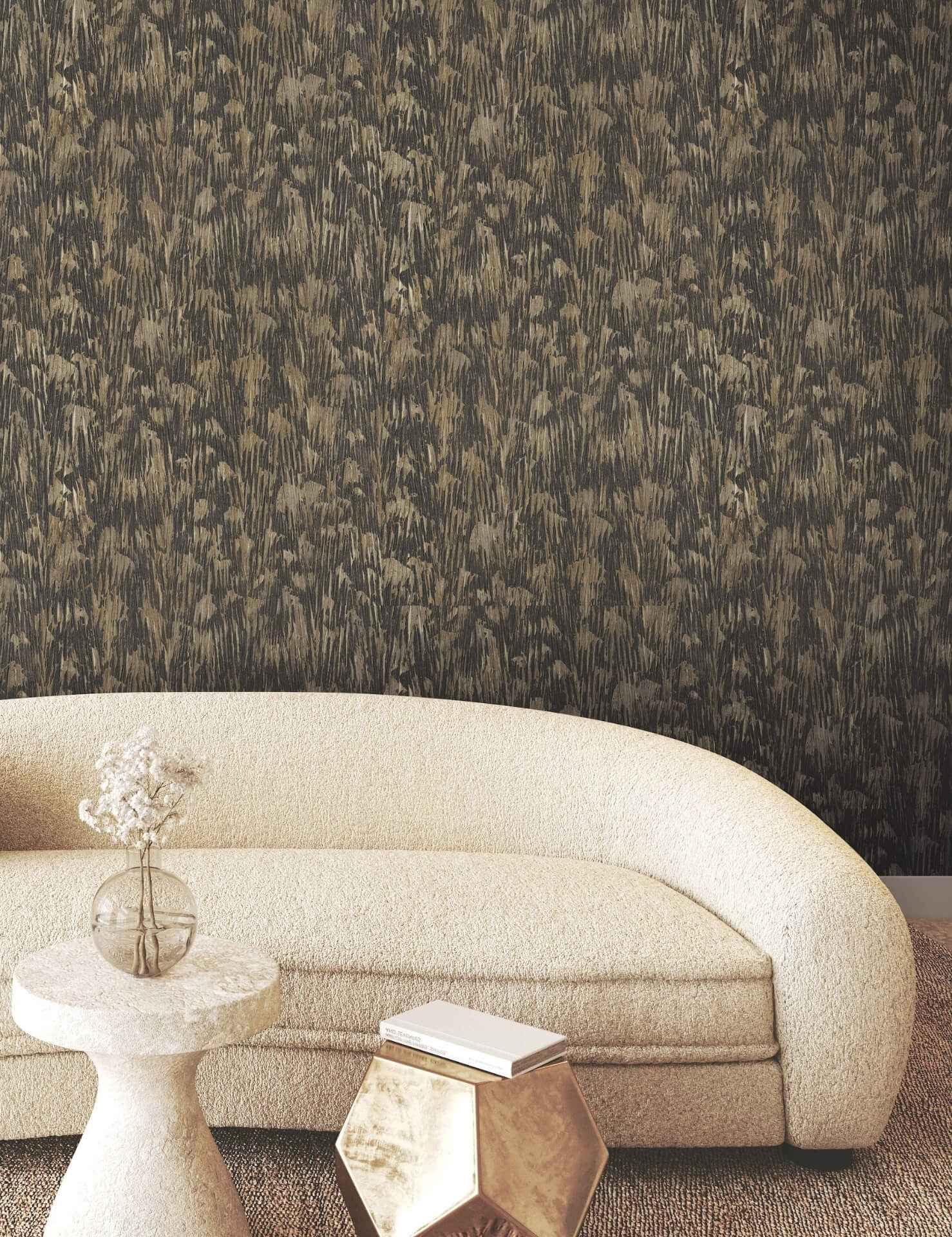 Gilded Plume Black Wallpaper - York Wallcoverings - FM1004 - York Wallcoverings Wallpaper