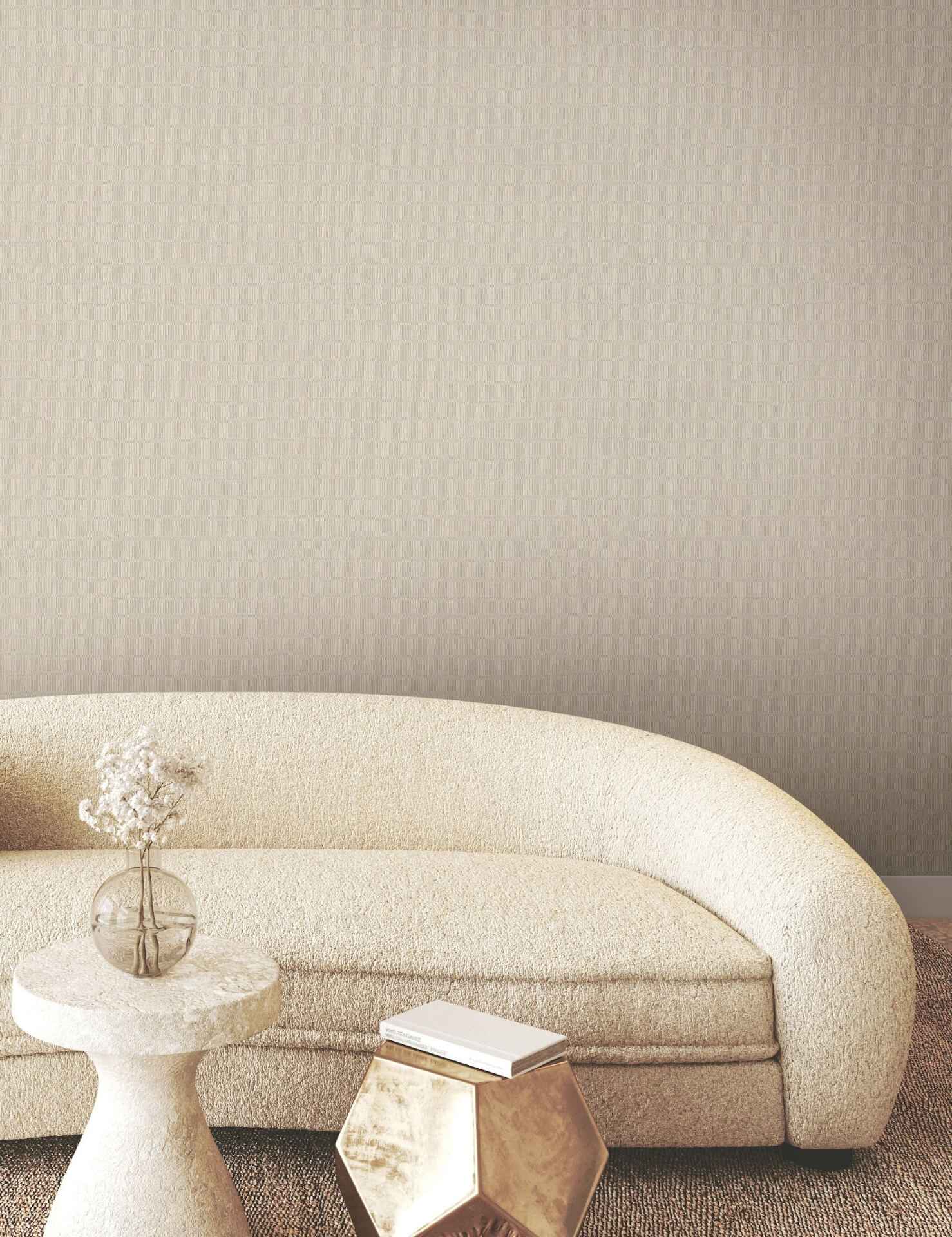 Tectonic Texture Almond & Silver Wallpaper - York Wallcoverings - FM1013 - York Wallcoverings Wallpaper