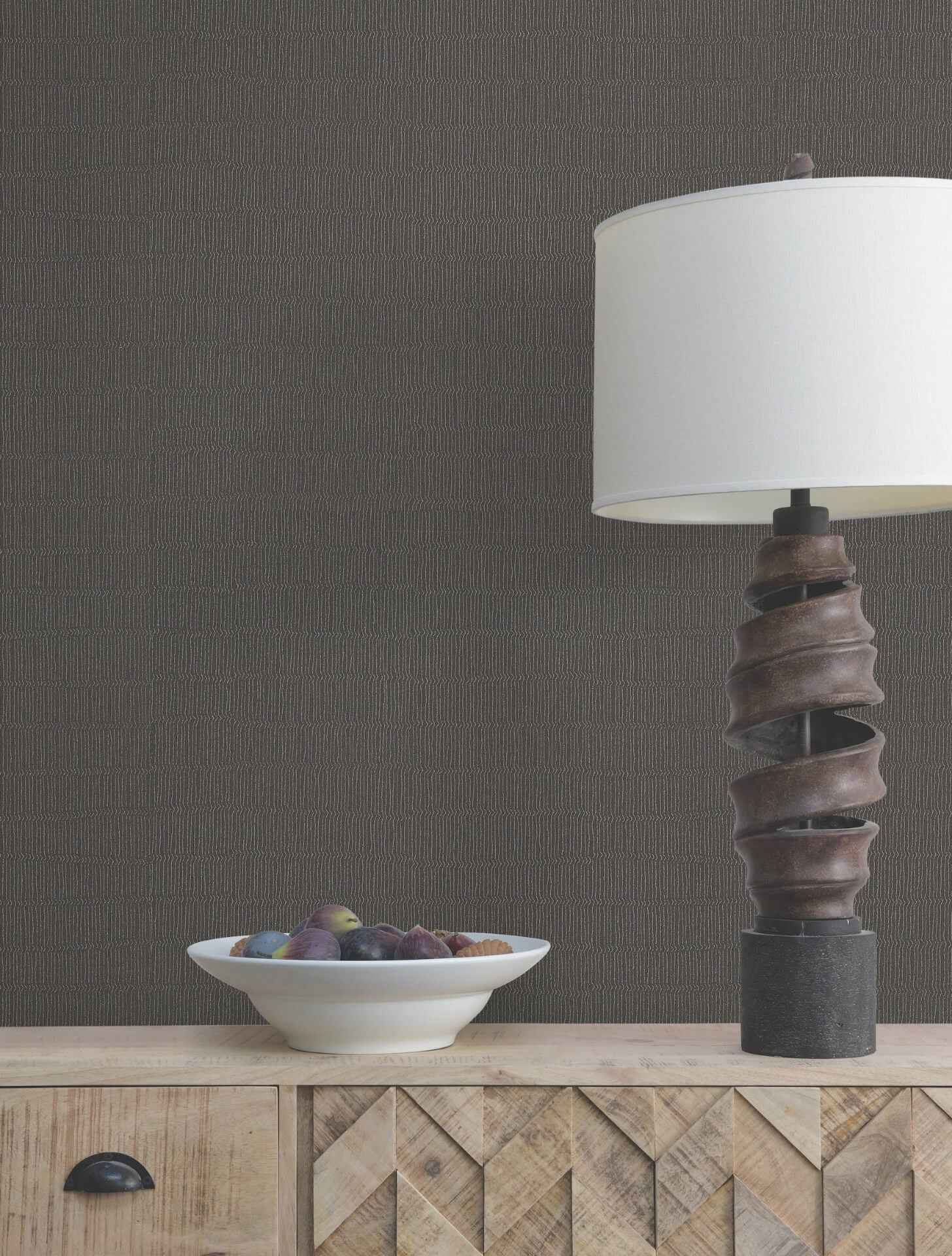 Tectonic Texture Black & Silver Wallpaper - York Wallcoverings - FM1011 - York Wallcoverings Wallpaper