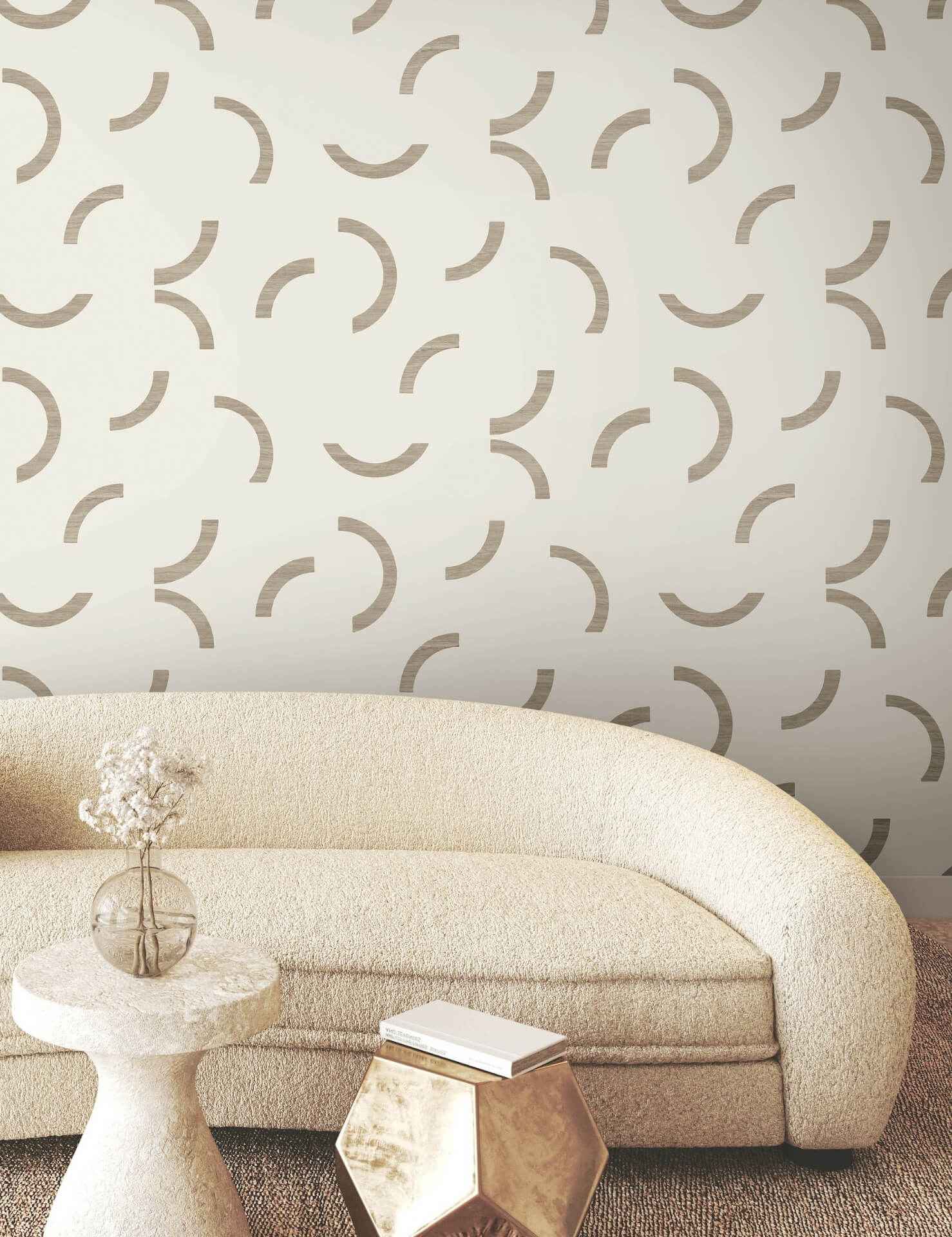 Lunula Taupe Wallpaper - York Wallcoverings - FM1026 - York Wallcoverings Wallpaper