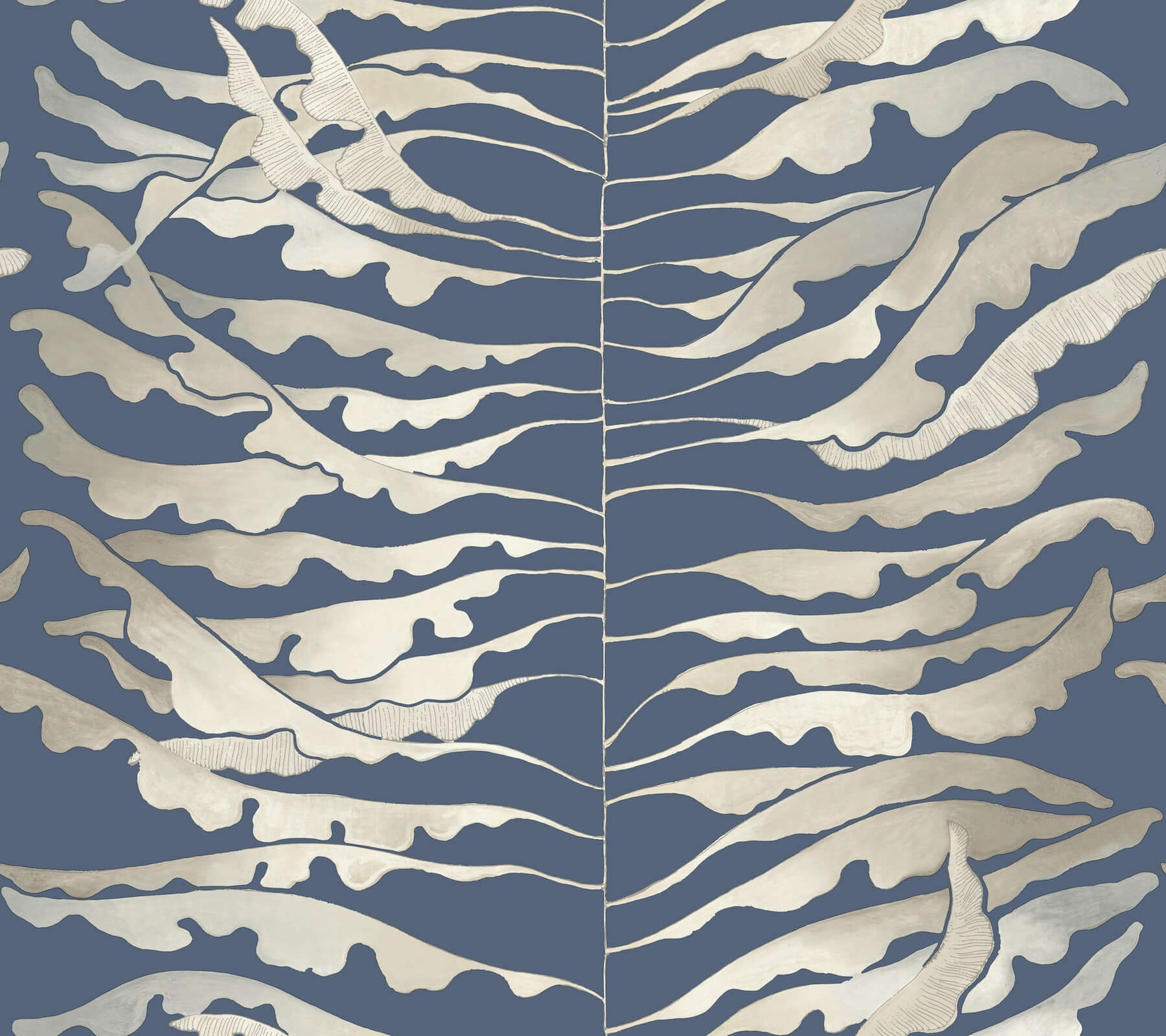 leaf-column-navy-wallpaper-york-wallcoverings-fm1043 - York Wallcoverings Wallpaper