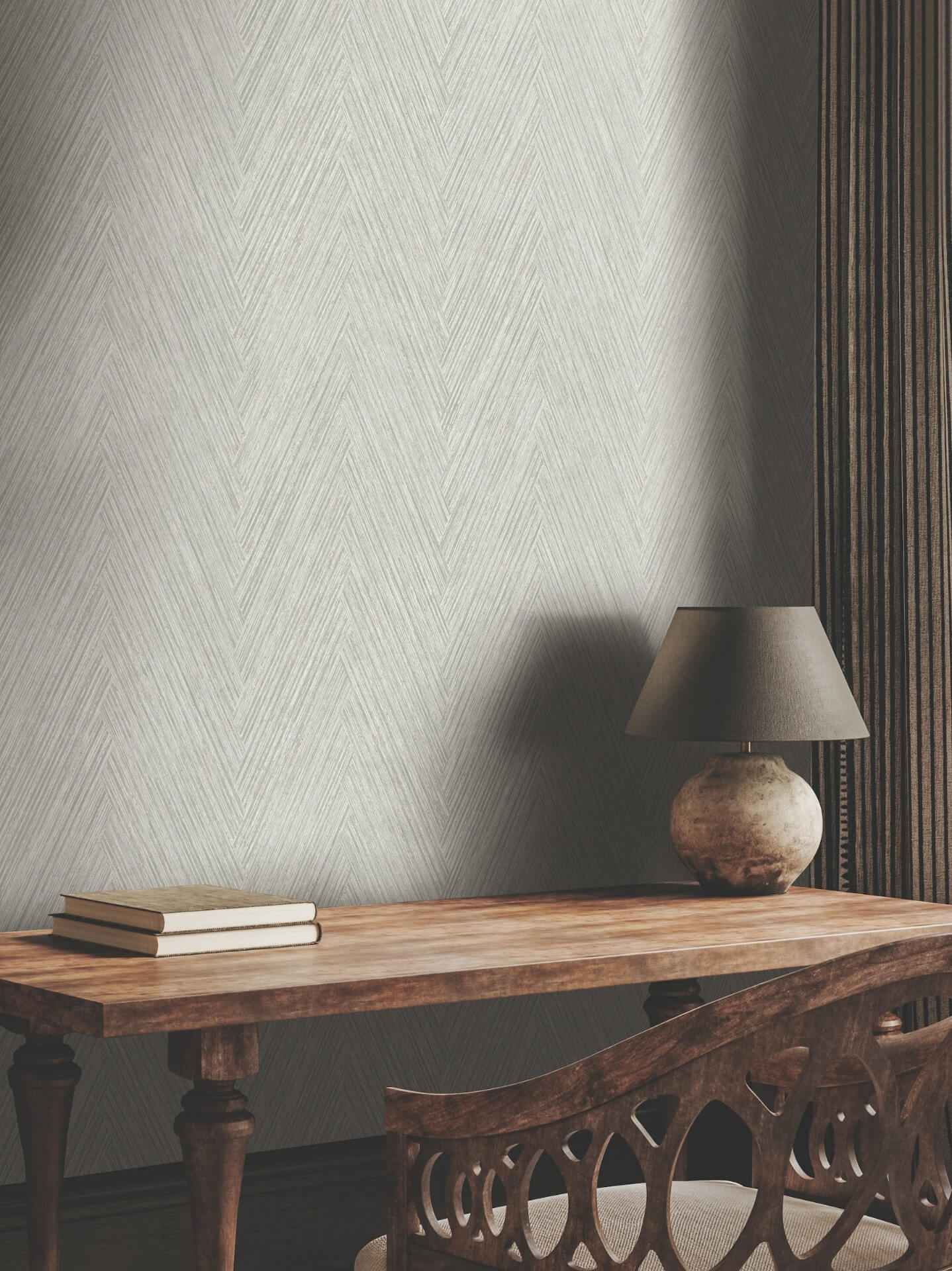 Thatched Chevron Dove Wallpaper - York Wallcoverings - FM1055