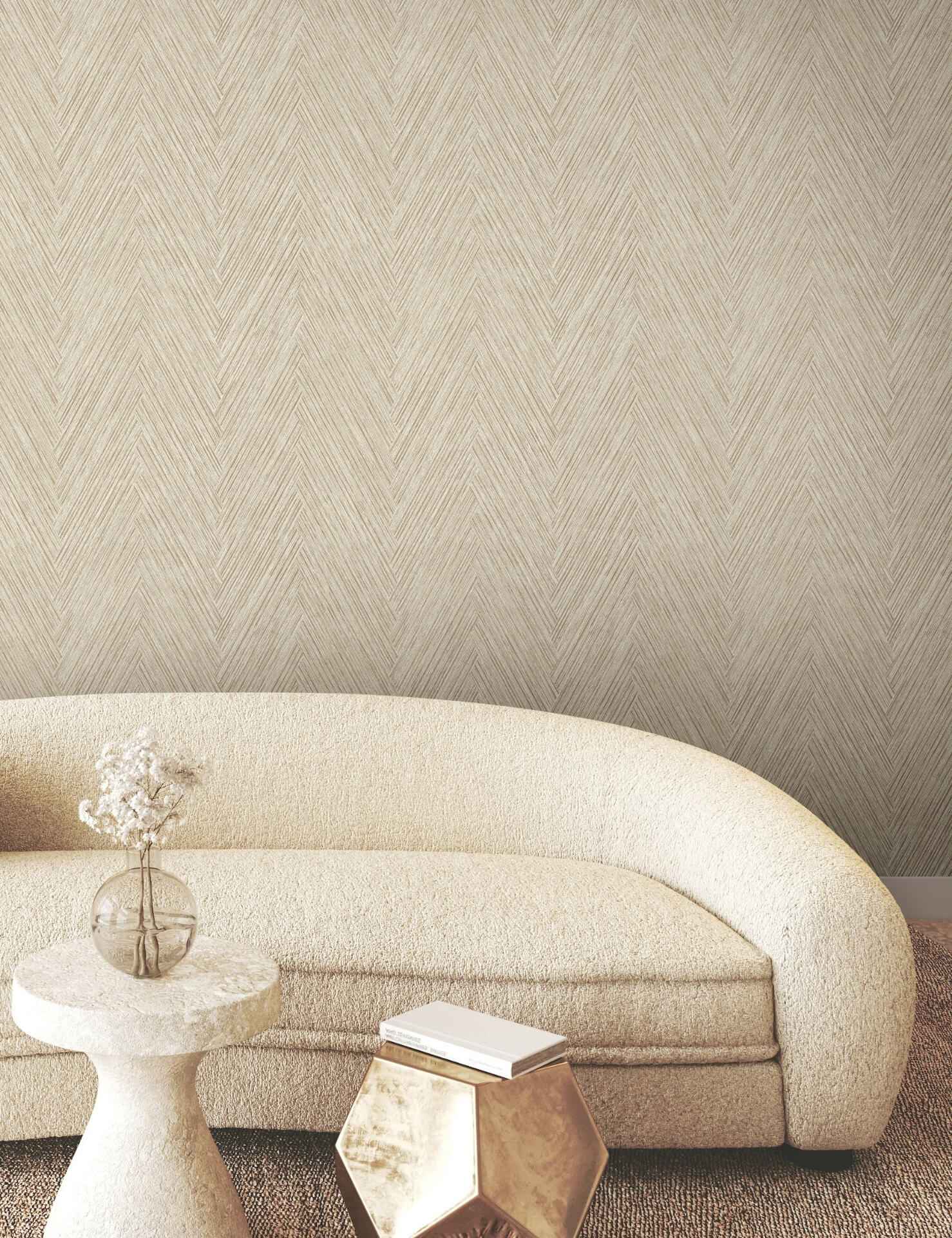 Thatched Chevron Terracotta Wallpaper - York Wallcoverings - FM1053 - York Wallcoverings Wallpaper