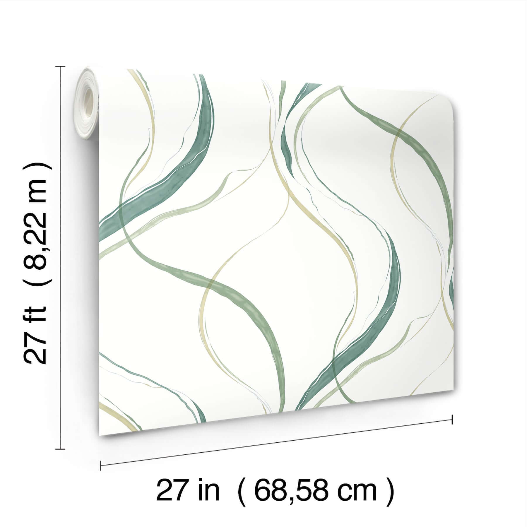 ink-flow-green-wallpaper-york-wallcoverings-fm1095 - York Wallcoverings Wallpaper