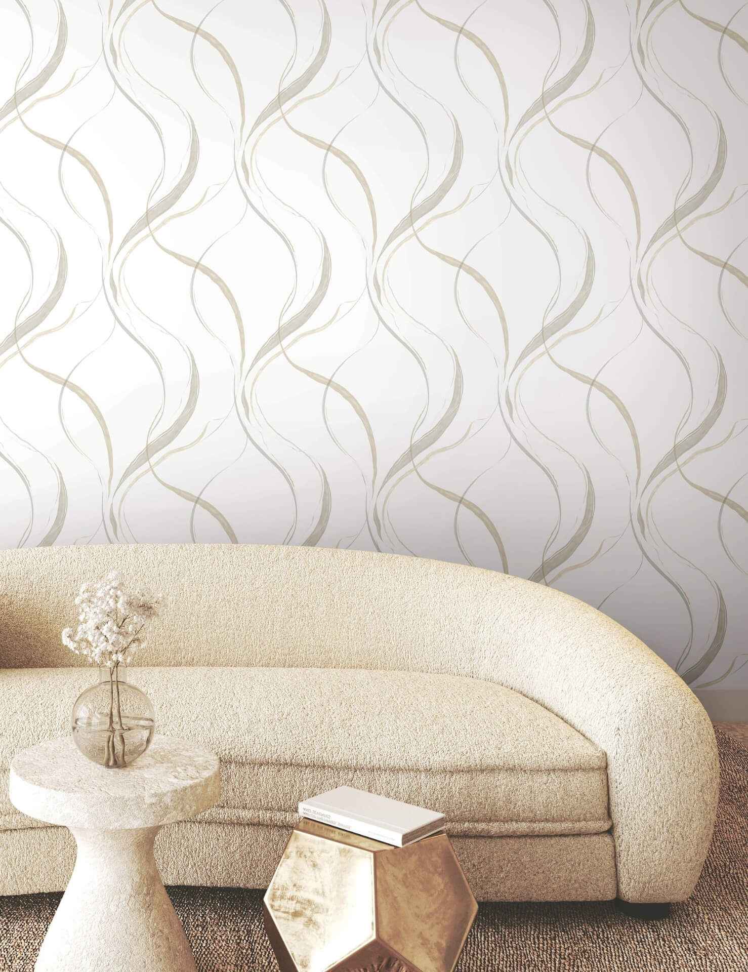 Ink Flow Neutral Wallpaper - York Wallcoverings - FM1093 - York Wallcoverings Wallpaper