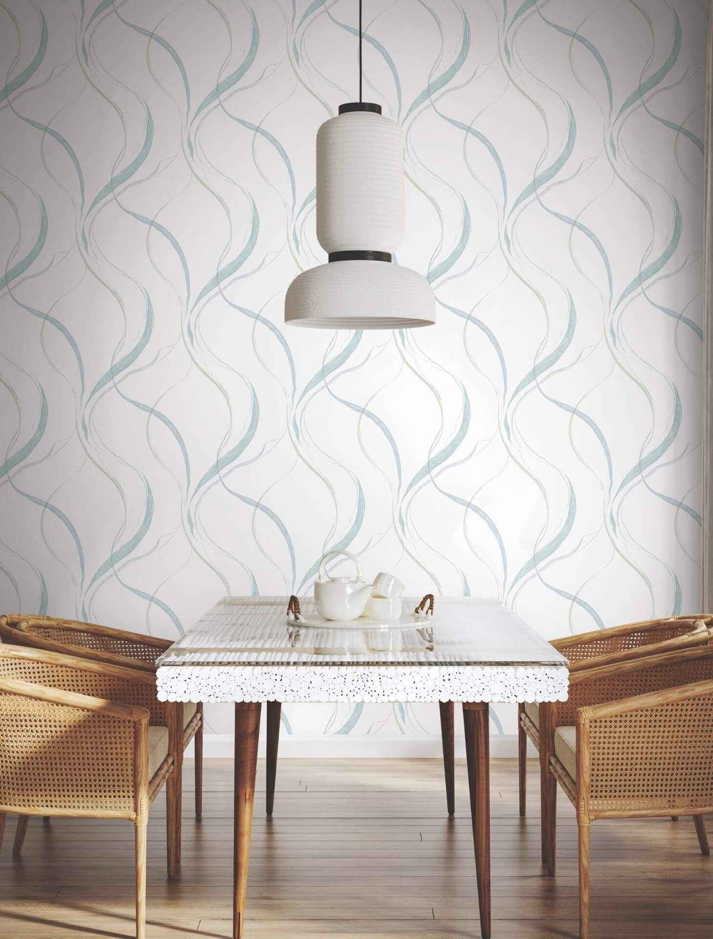 Ink Flow Seaglass Wallpaper - York Wallcoverings - FM1094