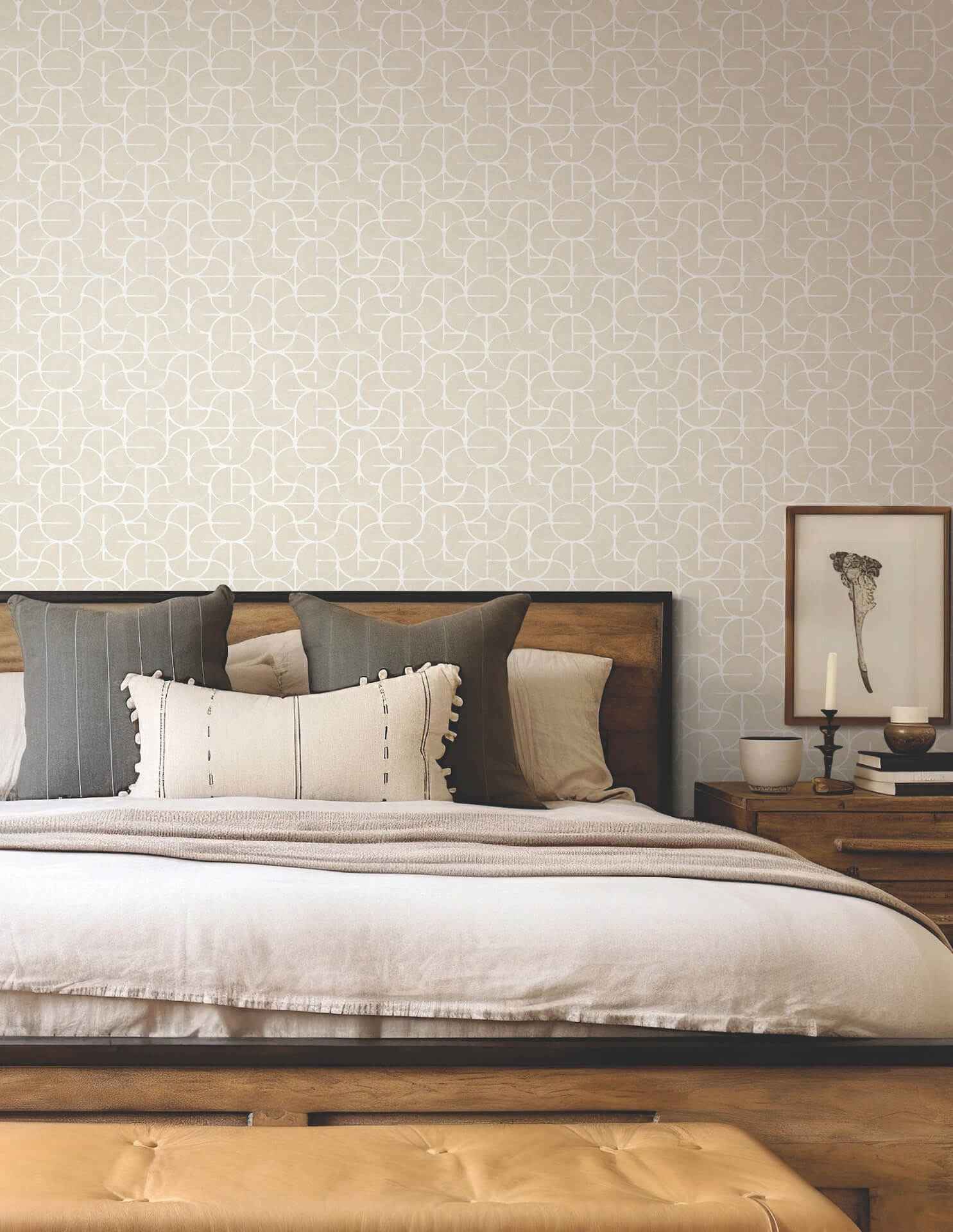 Looking Glass Beige Wallpaper - York Wallcoverings - FM1103 - York Wallcoverings Wallpaper