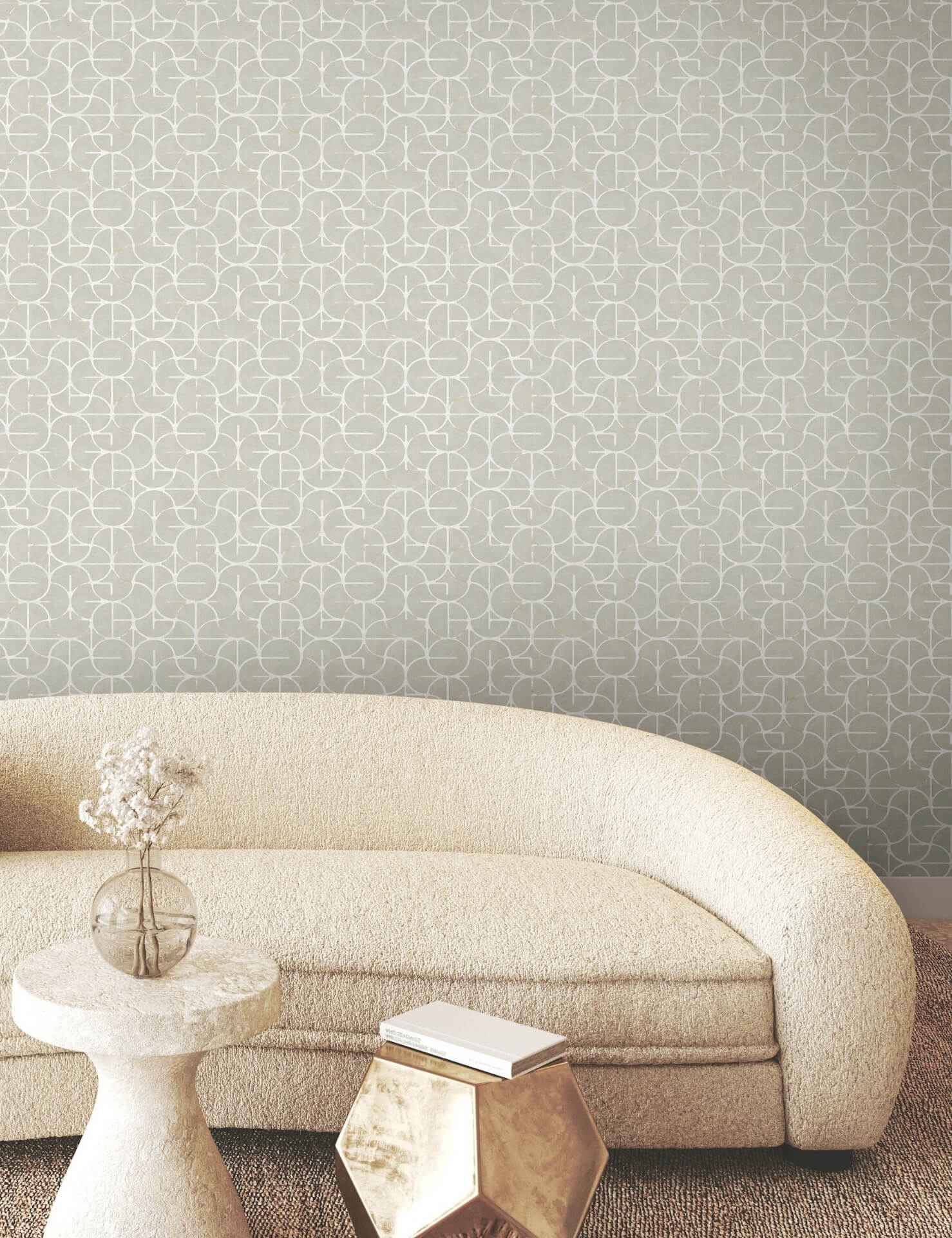 Looking Glass Grey & Silver Wallpaper - York Wallcoverings - FM1102 - York Wallcoverings Wallpaper