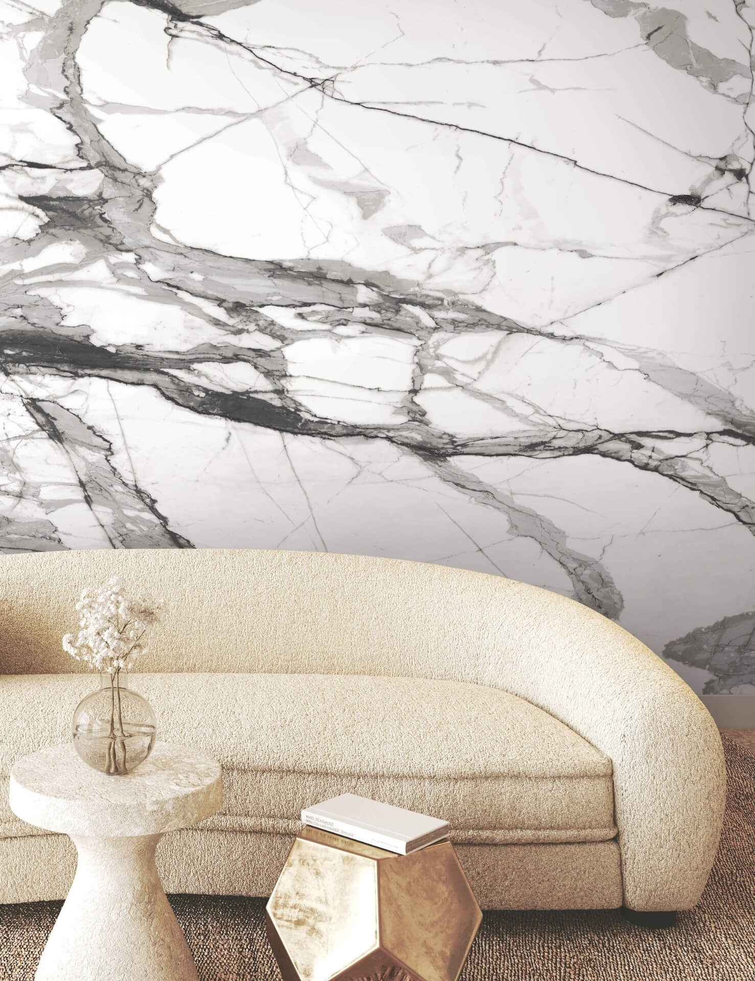 Imperial Marble Black & White Wall Mural - York Wallcoverings - FM1109M - York Wallcoverings Wallpaper