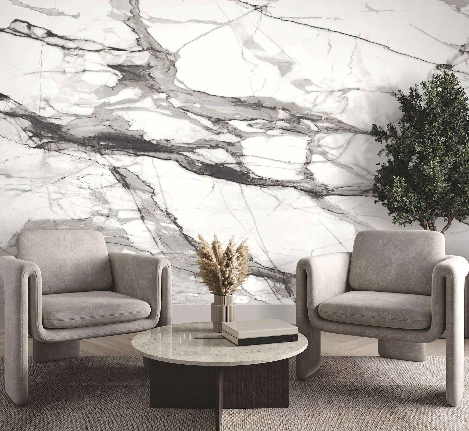 Imperial Marble Black & White Wall Mural - York Wallcoverings - FM1109M - York Wallcoverings Wallpaper