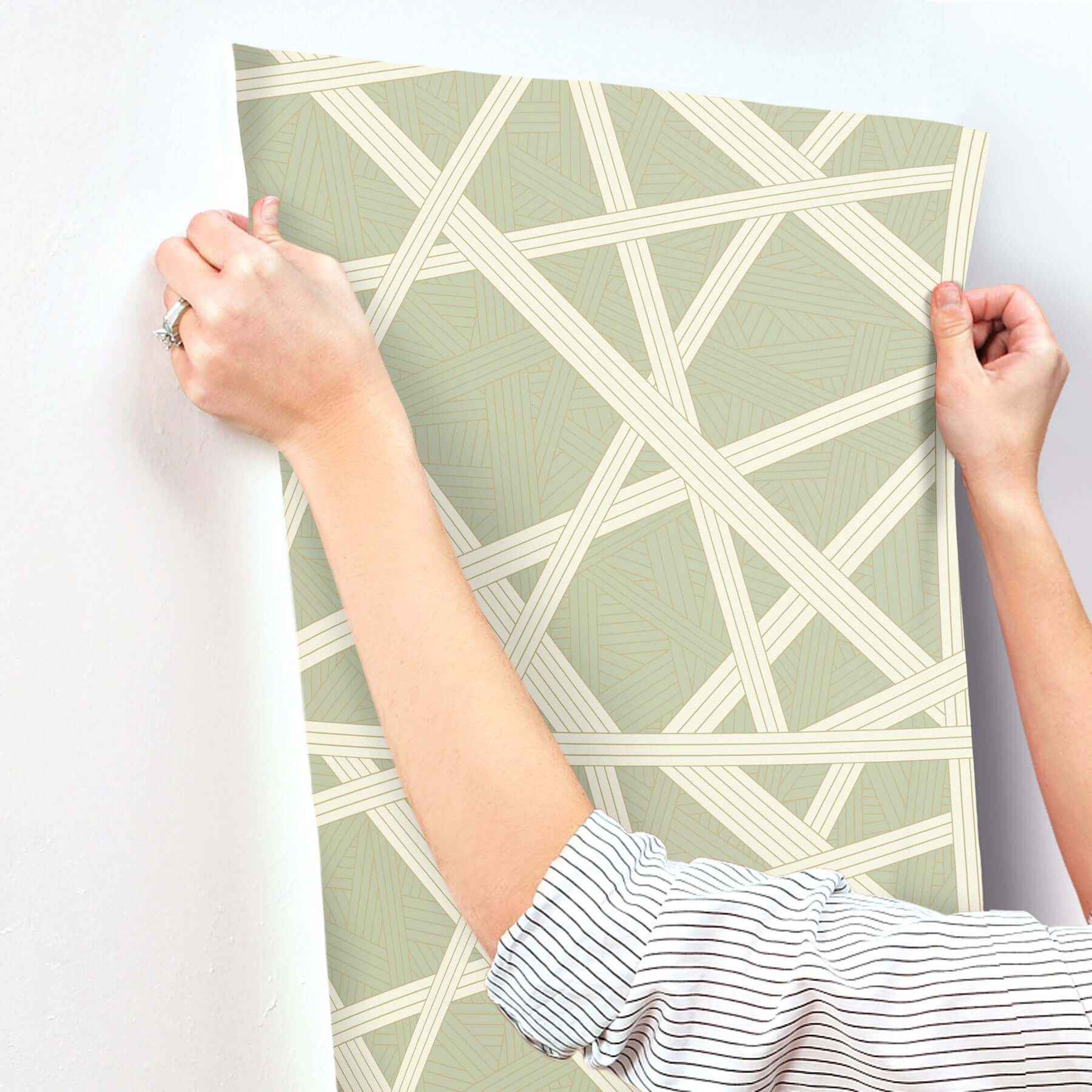 Nastri Green Wallpaper - York Wallcoverings - MI10563 - York Wallcoverings Wallpaper