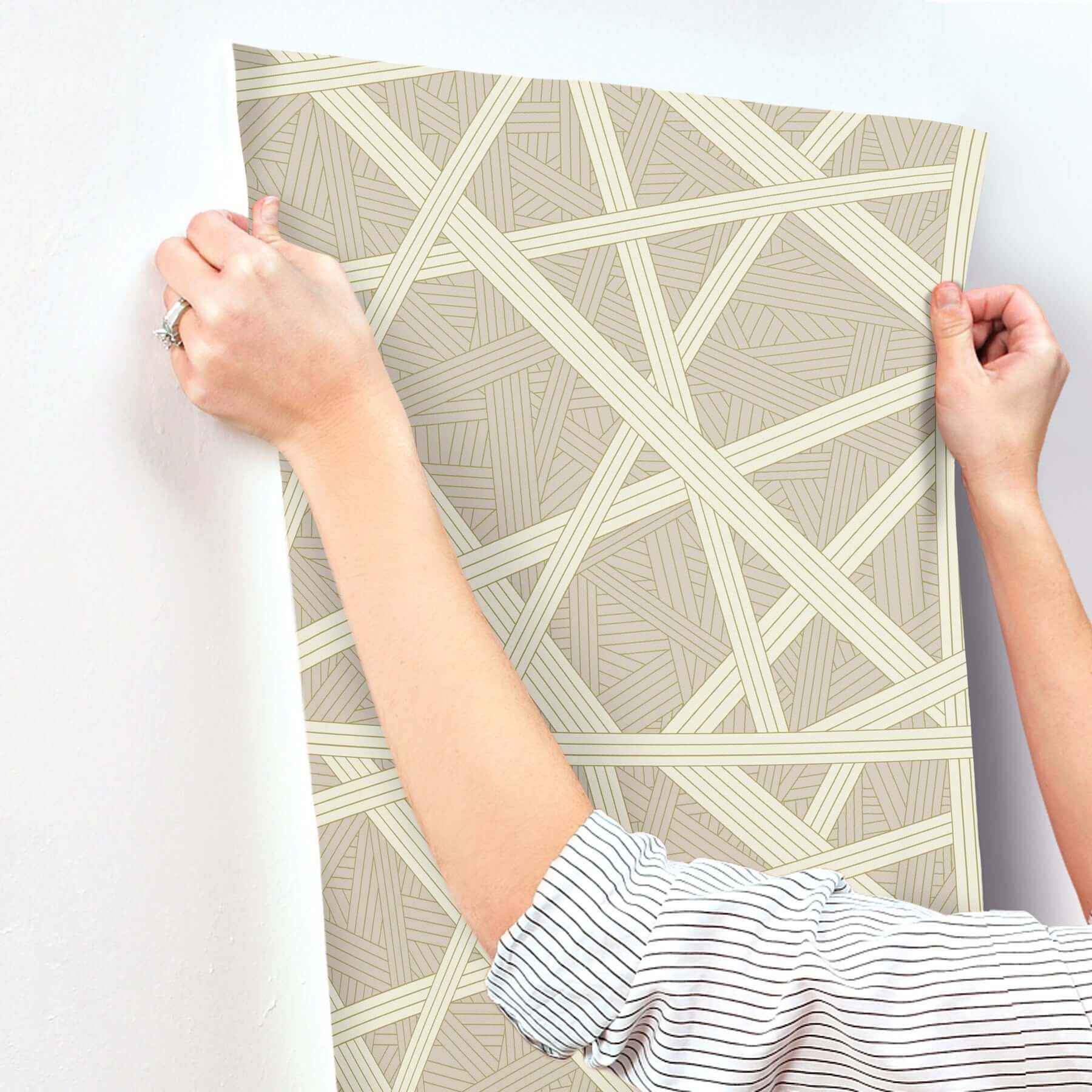 Nastri Warm Neutral Wallpaper - York Wallcoverings - MI10561 - York Wallcoverings Wallpaper