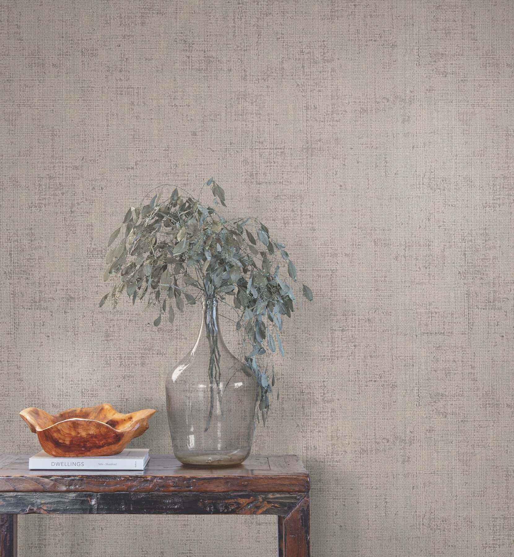 Alma Grey Faux Weave Wallpaper - York Wallcoverings - SI7144