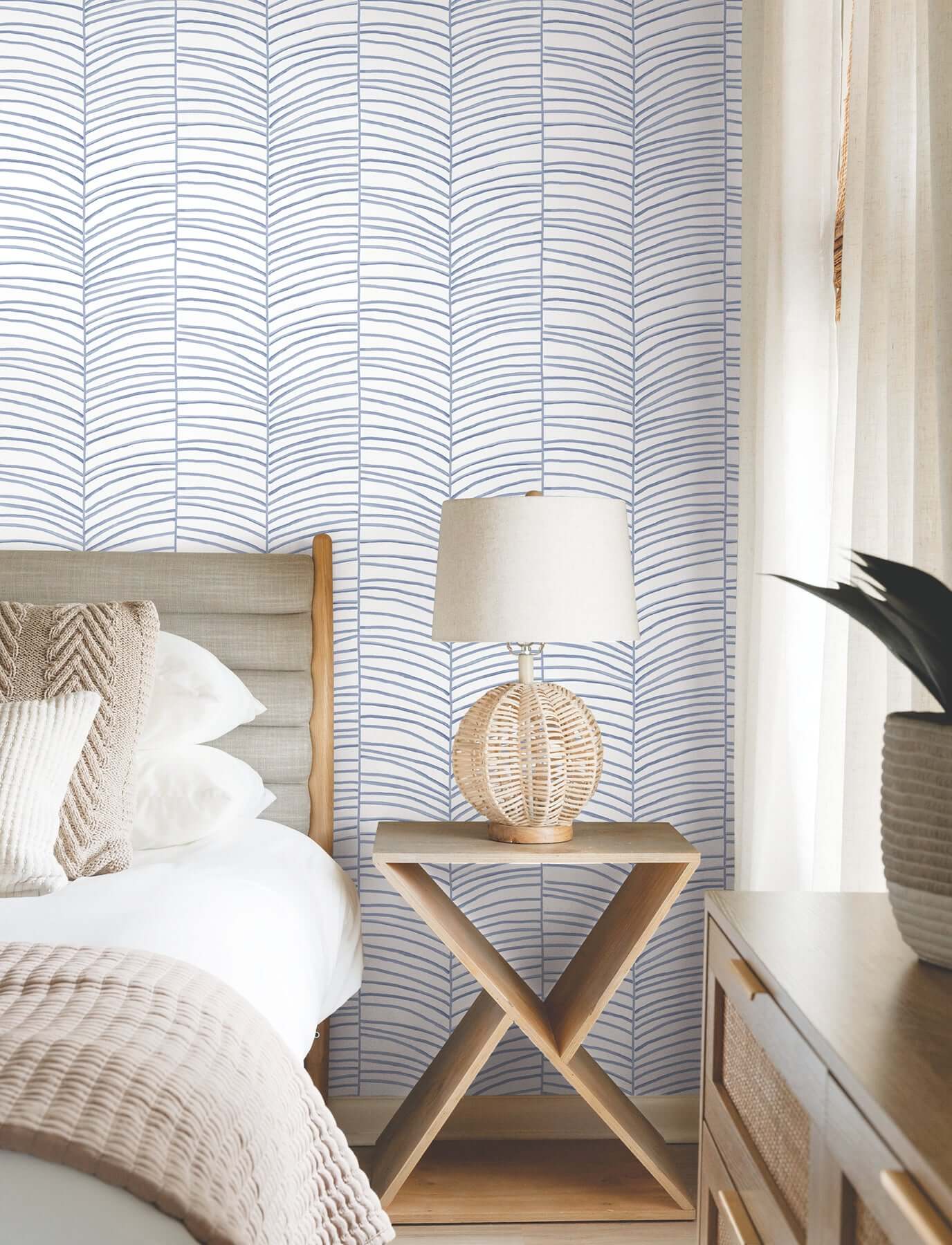 cascade-palm-chevron-sea-wallpaper-york-wallcoverings-mt5672 - York Wallcoverings Wallpaper