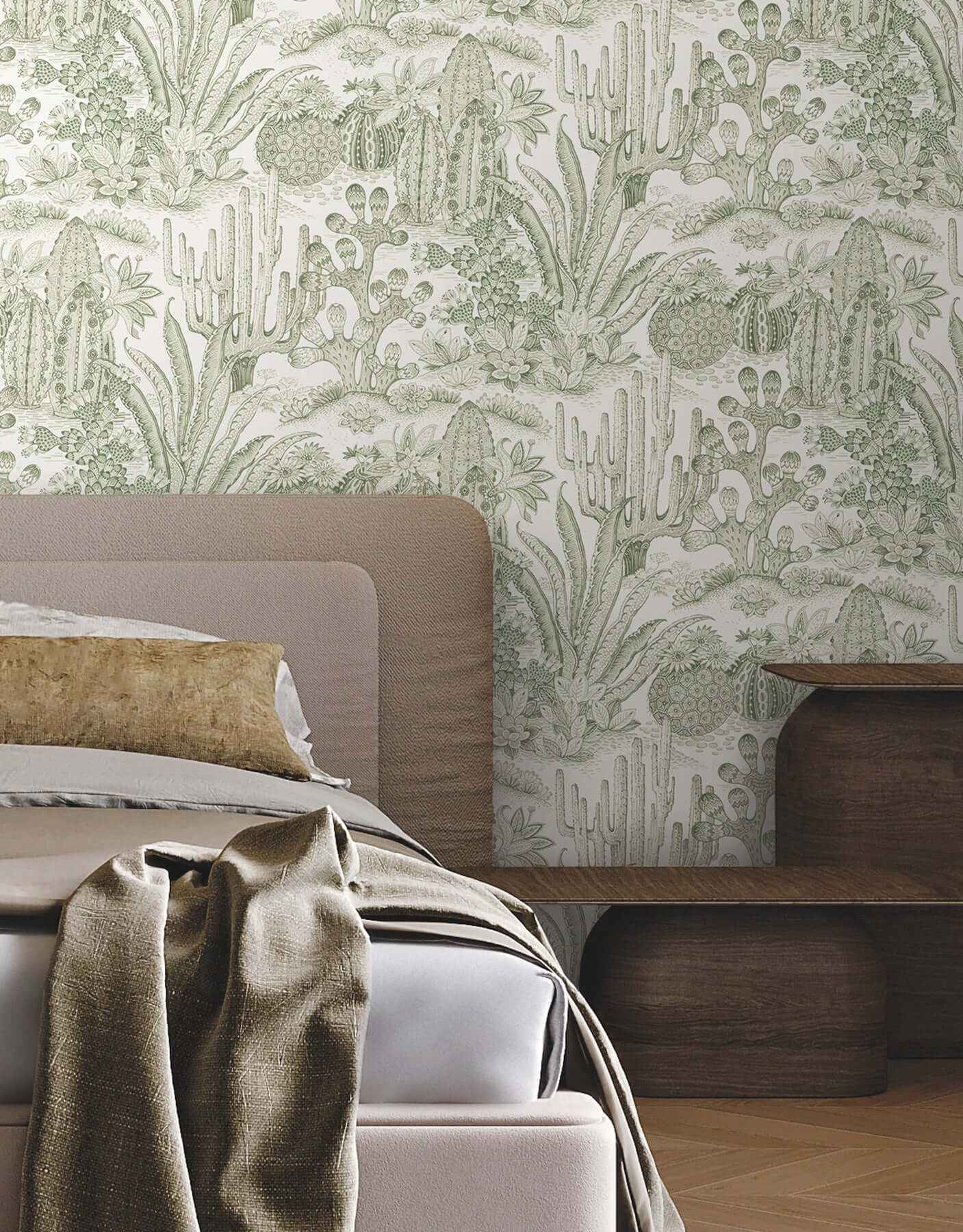 Lotus Land Cacti Palm Wallpaper - York Wallcoverings - MT5631 - York Wallcoverings Wallpaper