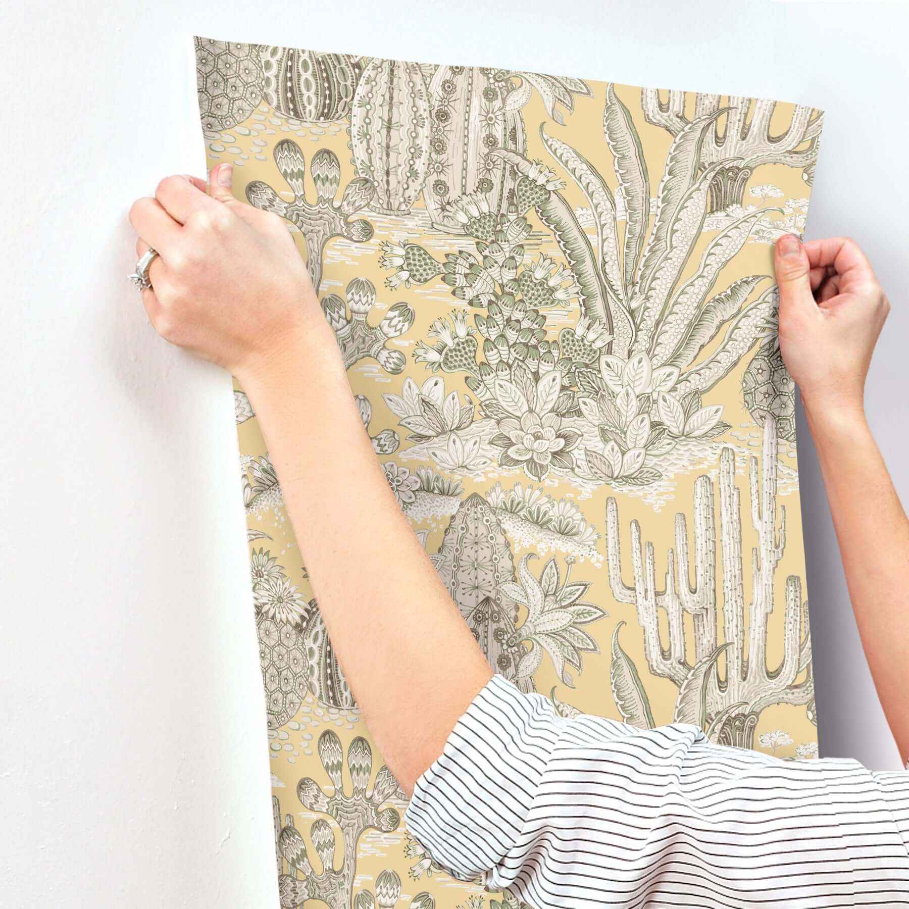 Lotus Land Cacti Sunshine Wallpaper - York Wallcoverings - MT5635 - York Wallcoverings Wallpaper