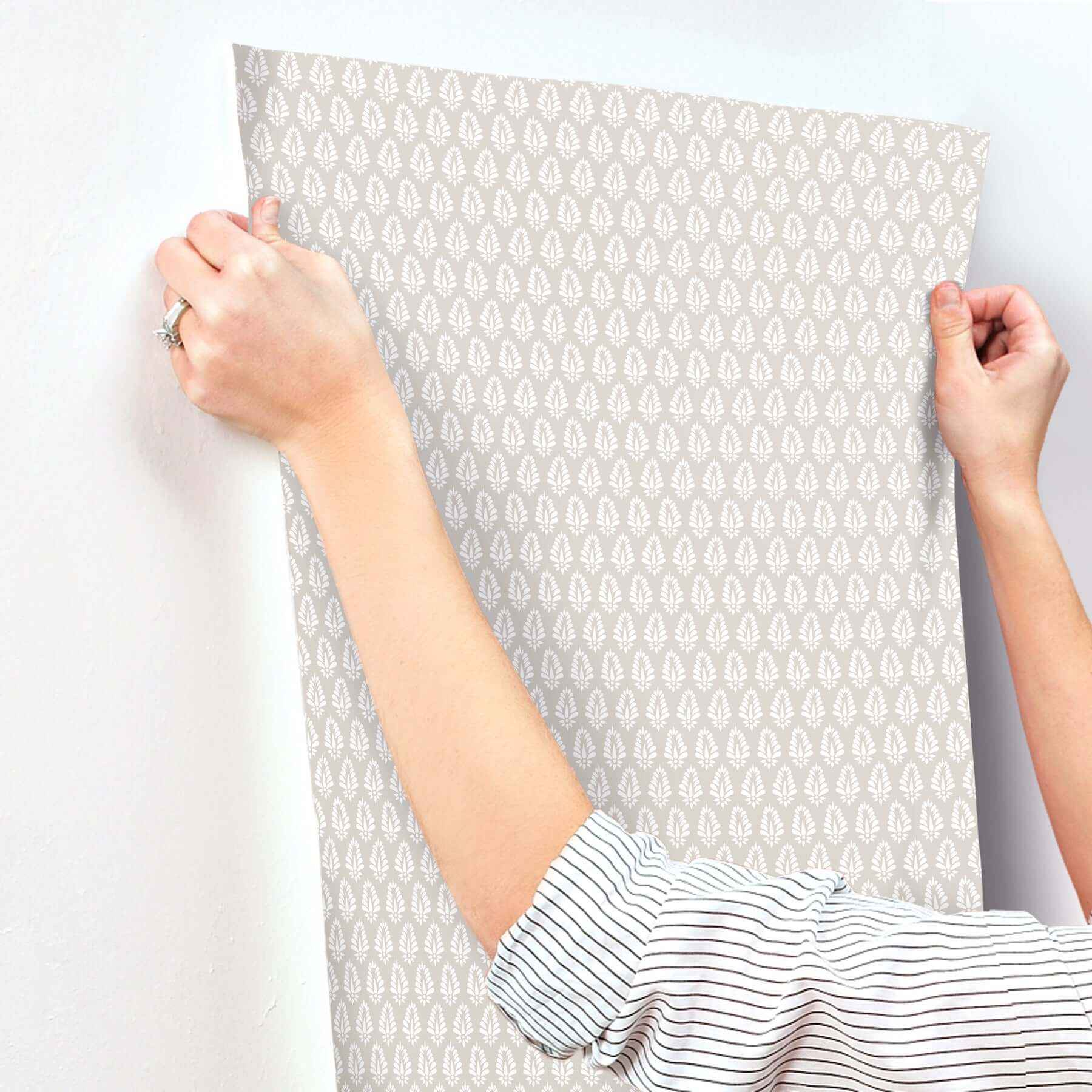 Mehndi Taupe Wallpaper - York Wallcoverings - SP1522 - York Wallcoverings Wallpaper