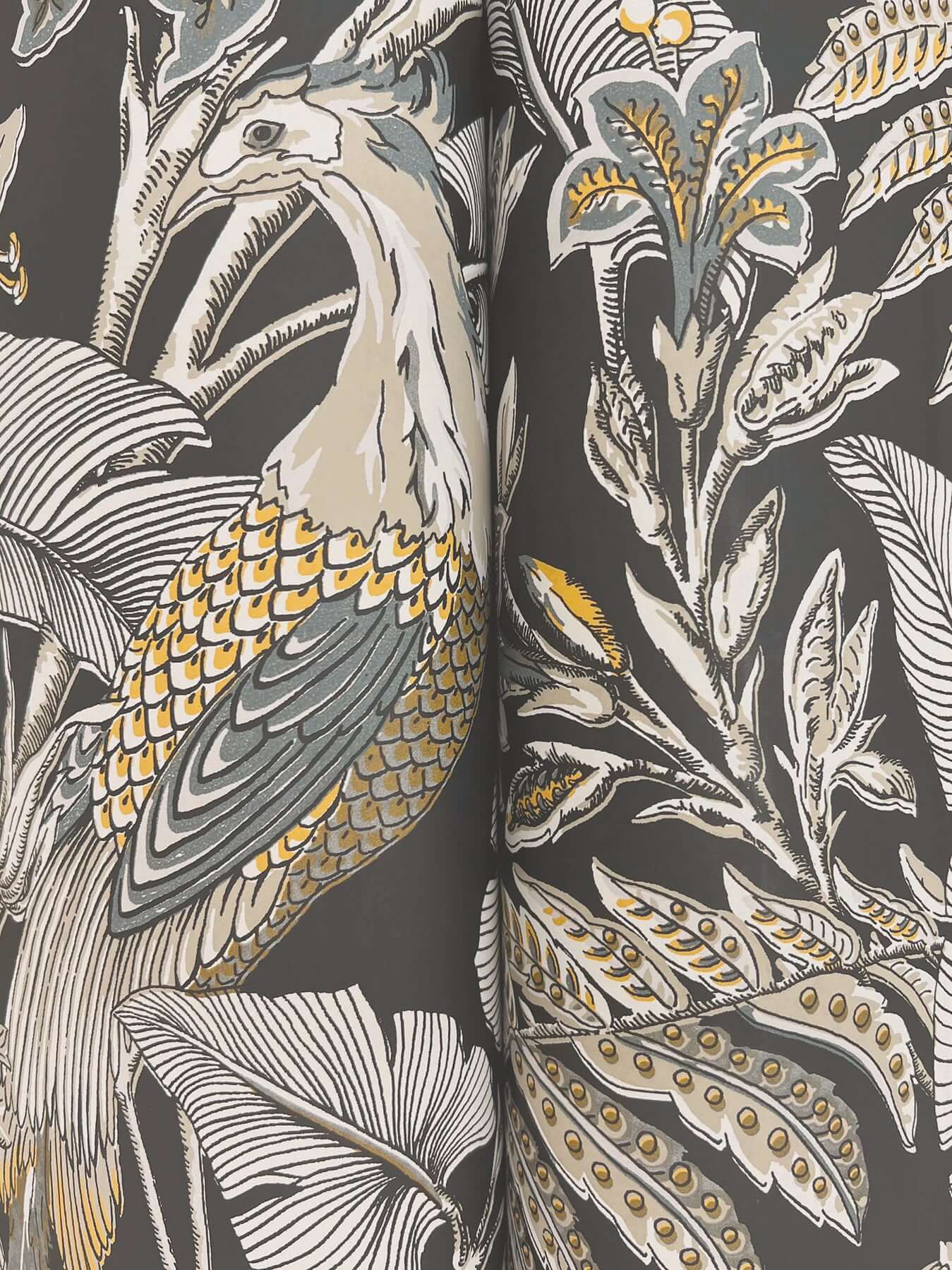 heronwood-black-wallpaper-york-wallcoverings-ab3104 - York Wallcoverings Wallpaper