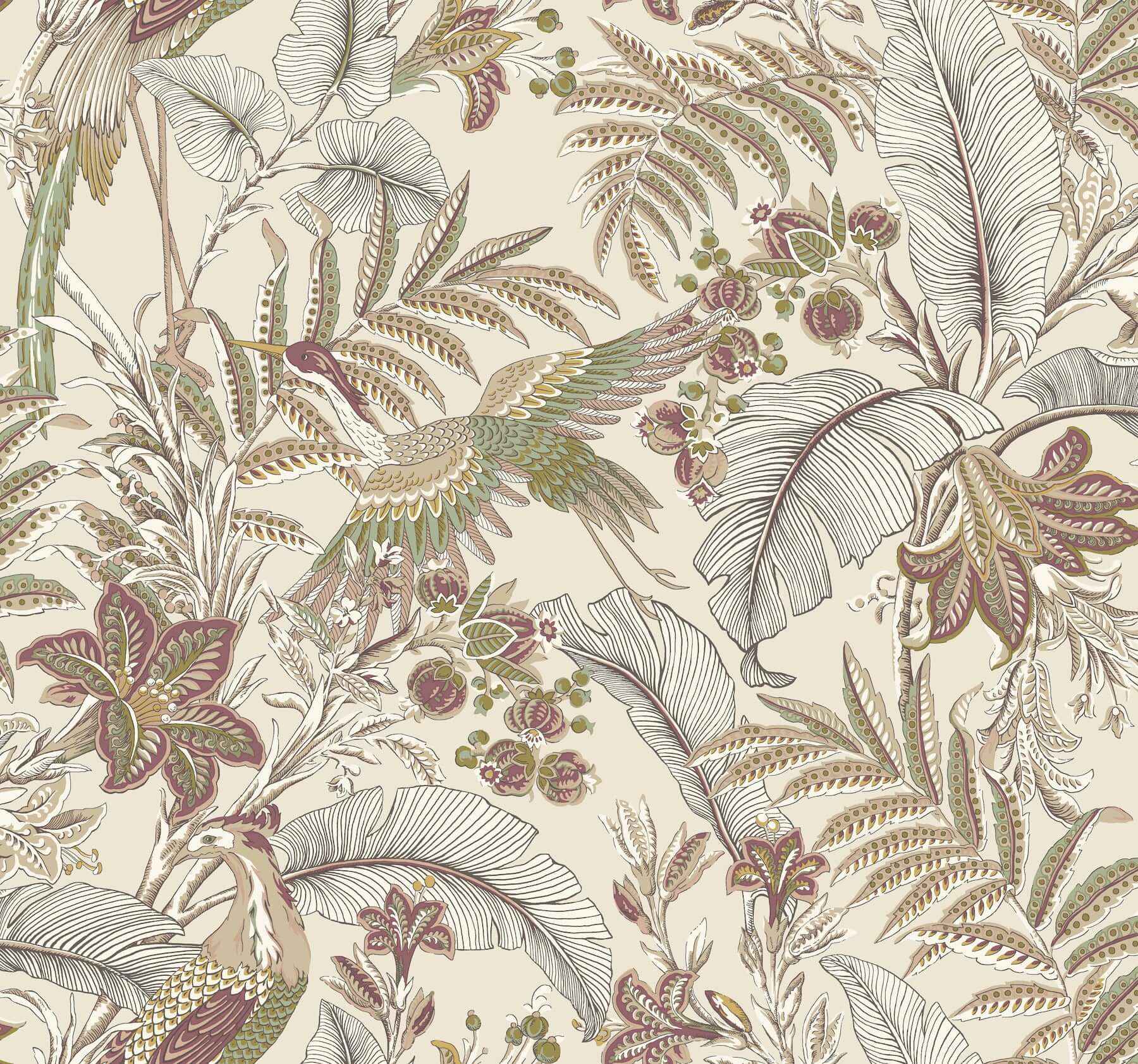 Heronwood Mulberry Wallpaper - York Wallcoverings - AB3101