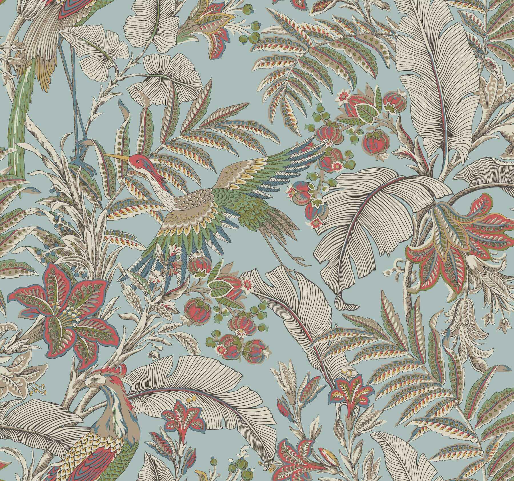 Heronwood Sky Blue Wallpaper - York Wallcoverings - AB3102