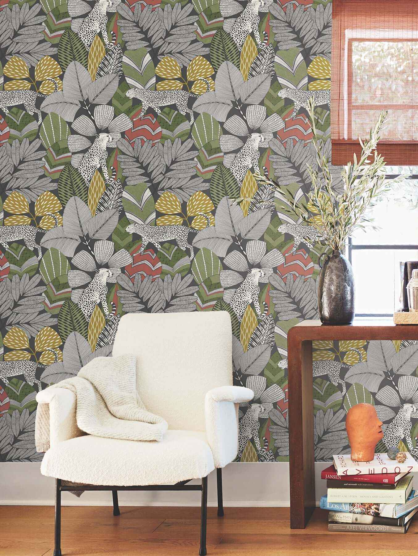 Namiri Black Wallpaper - York Wallcoverings - AB3112 - York Wallcoverings Wallpaper