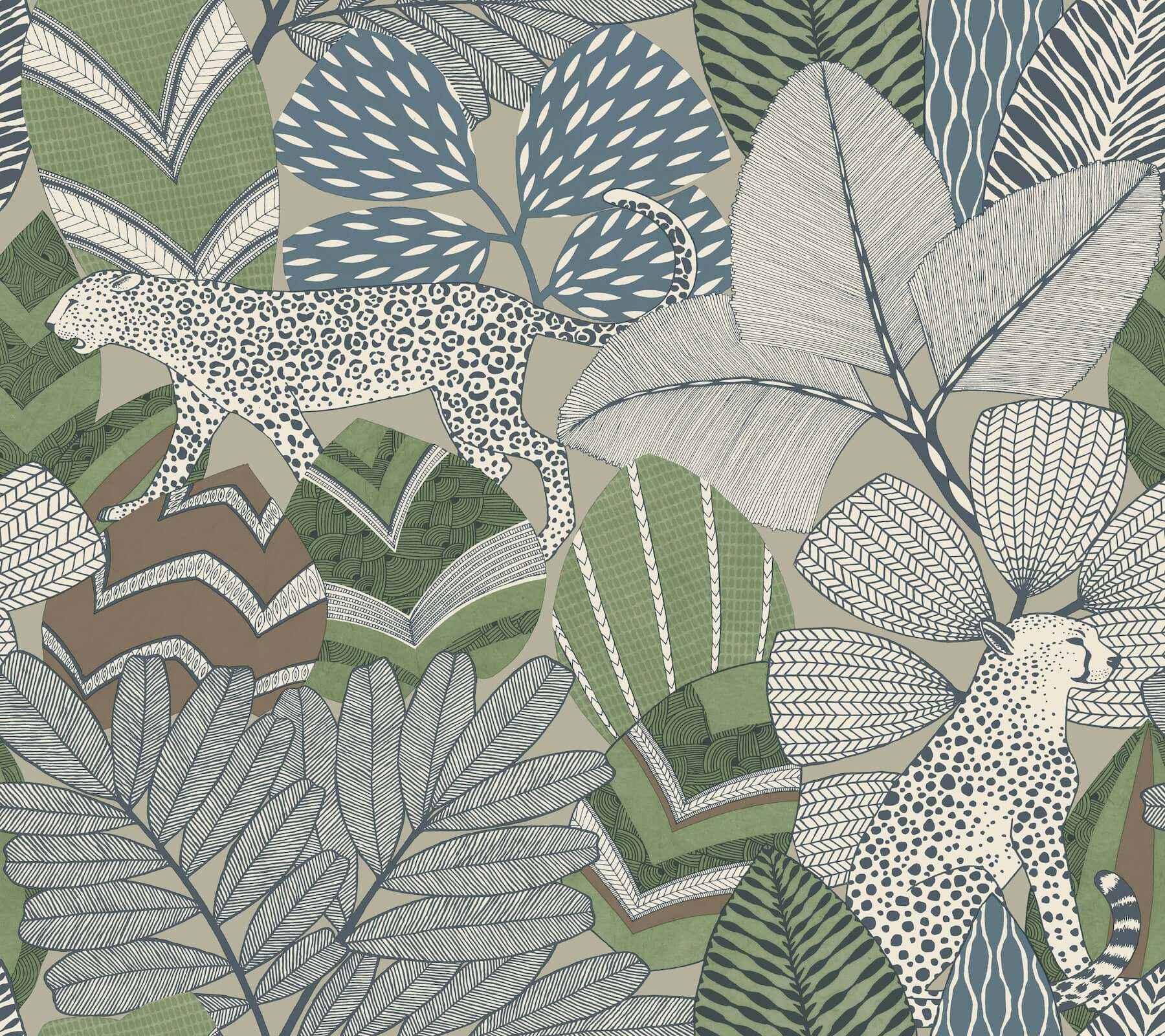 Namiri Blue Wallpaper - York Wallcoverings - AB3115