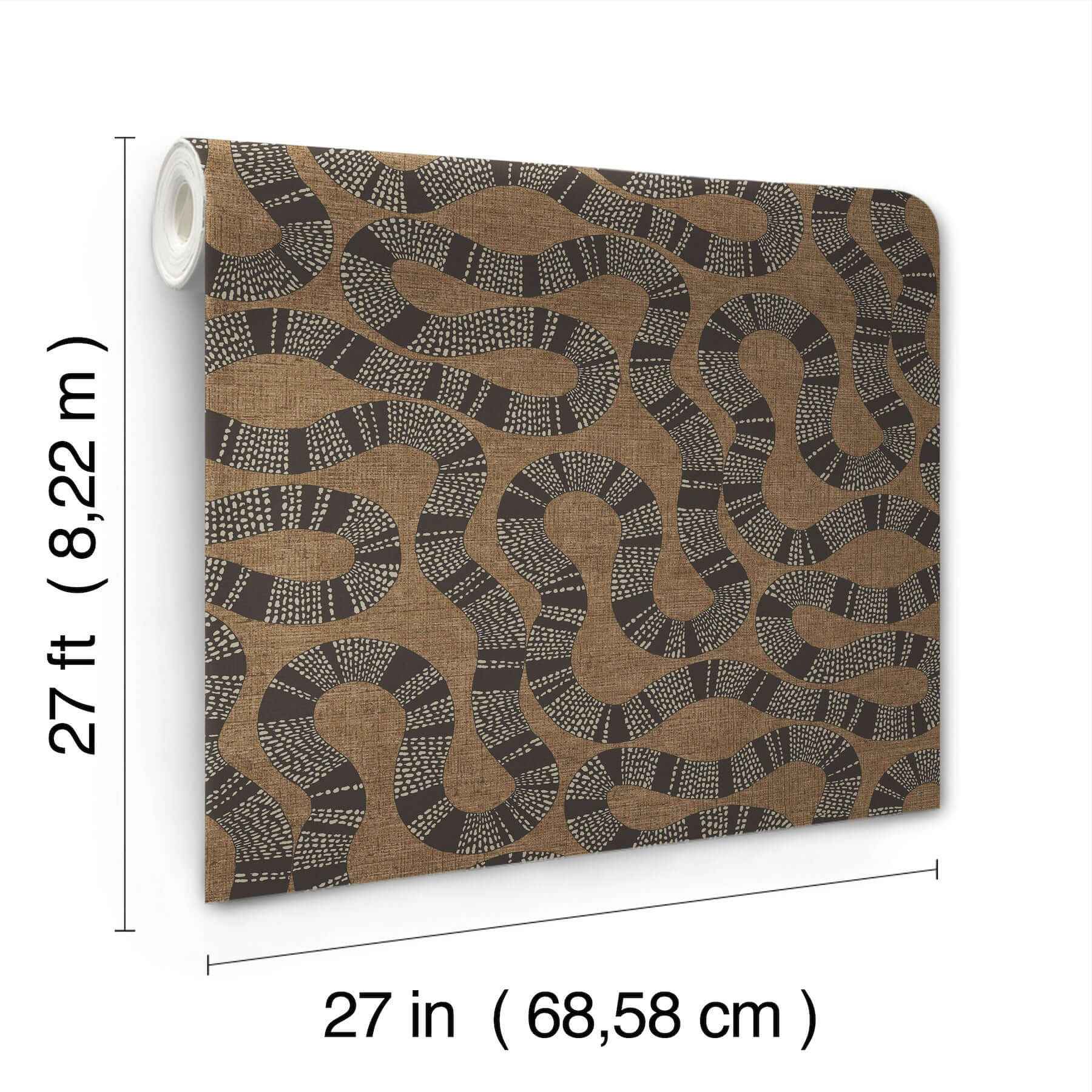 Ophidia Brown Wallpaper - York Wallcoverings - AB3001 - York Wallcoverings Wallpaper