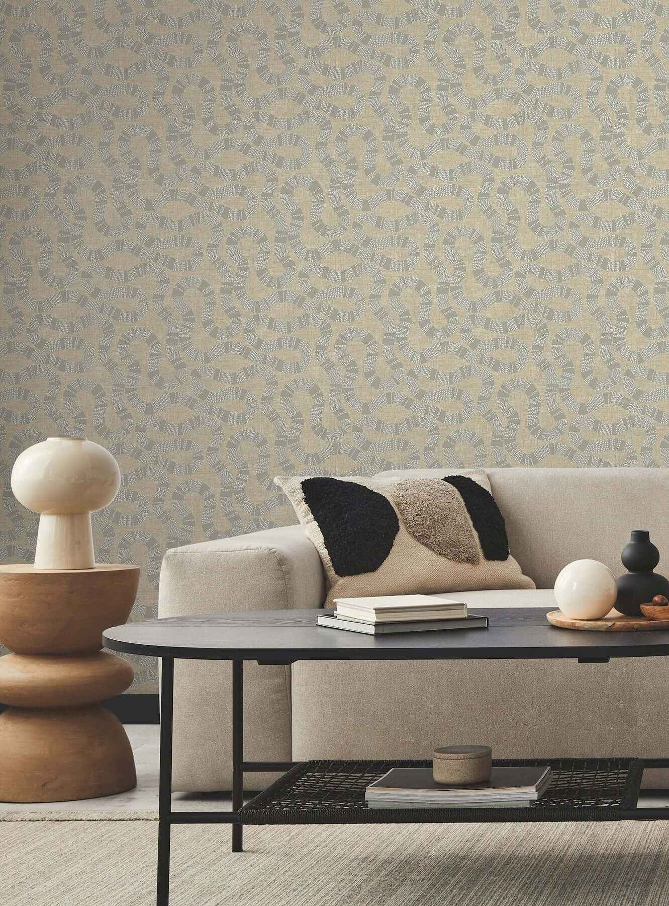 Ophidia Taupe Wallpaper - York Wallcoverings - AB3003