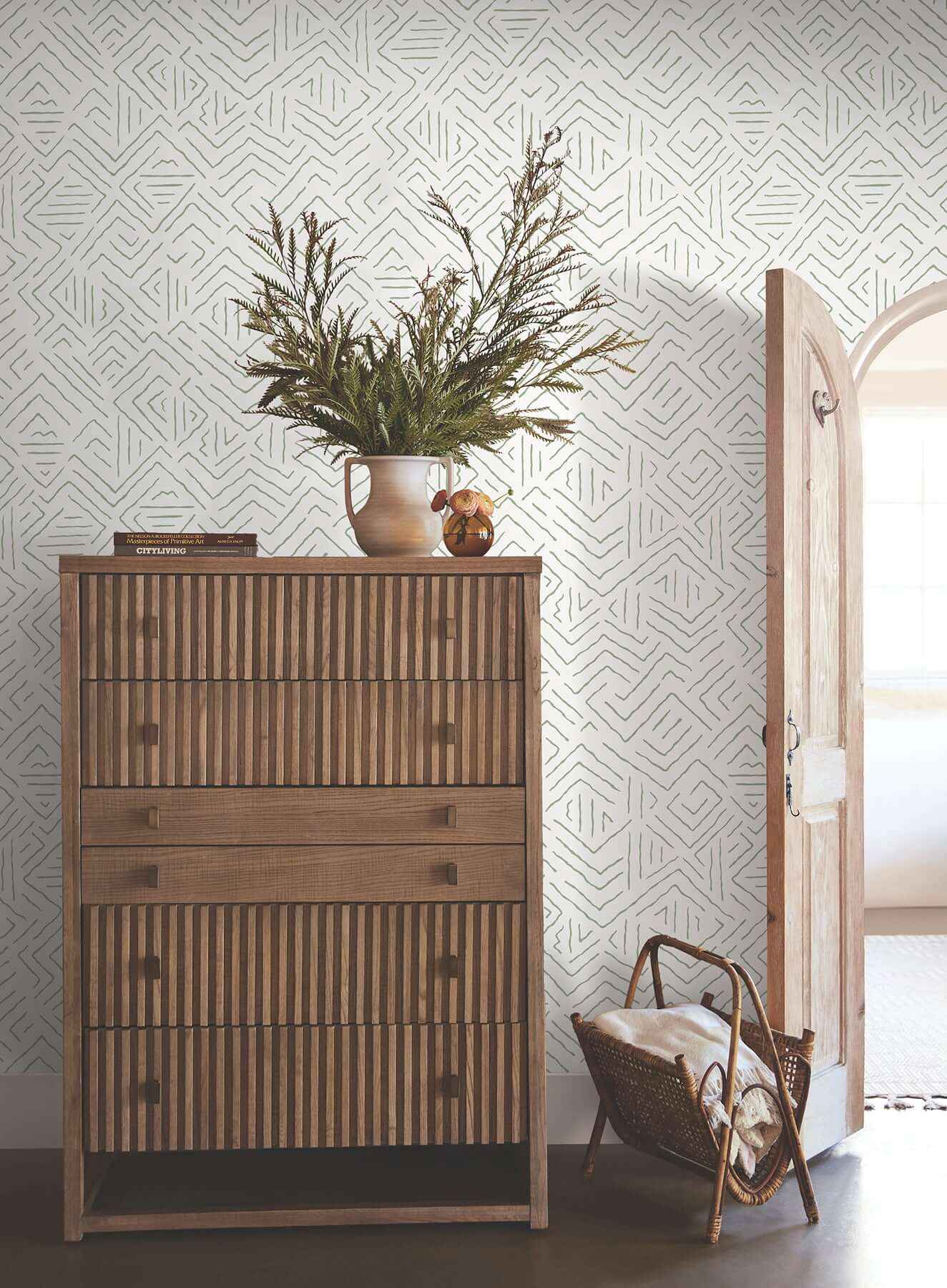 Sirih Sage Wallpaper - York Wallcoverings - AB3082