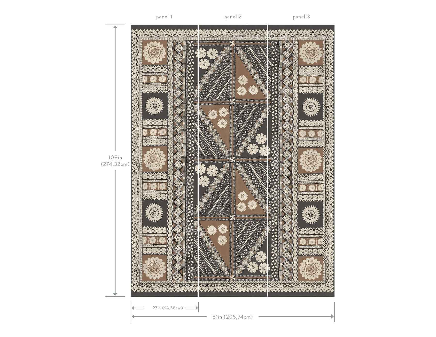 Tapa Sienna Wall Mural - York Wallcoverings - AB3057M - York Wallcoverings Wallpaper