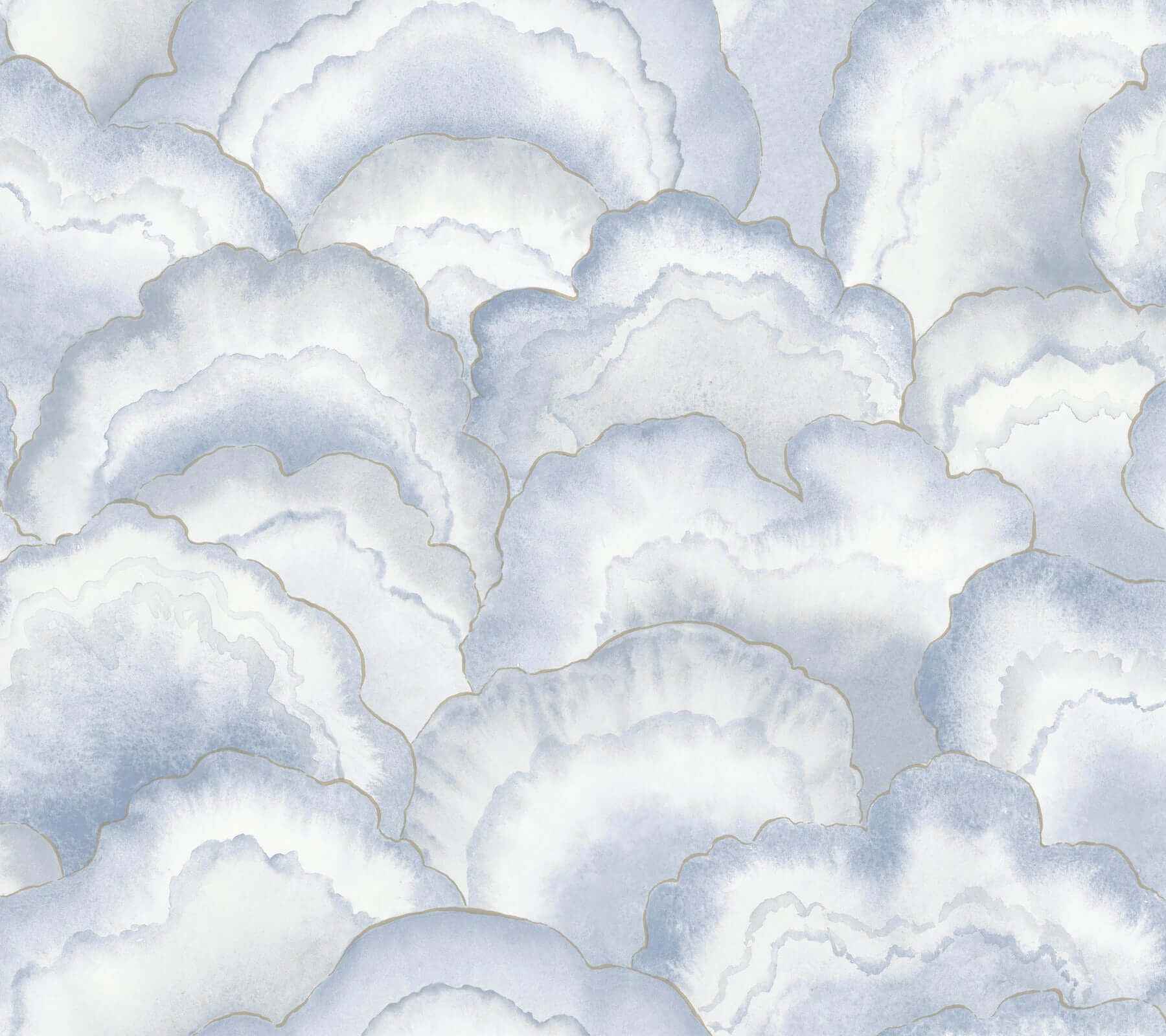 Abalone Fans Blue Peel & Stick Wallpaper - York Wallcoverings - PSW1616RL