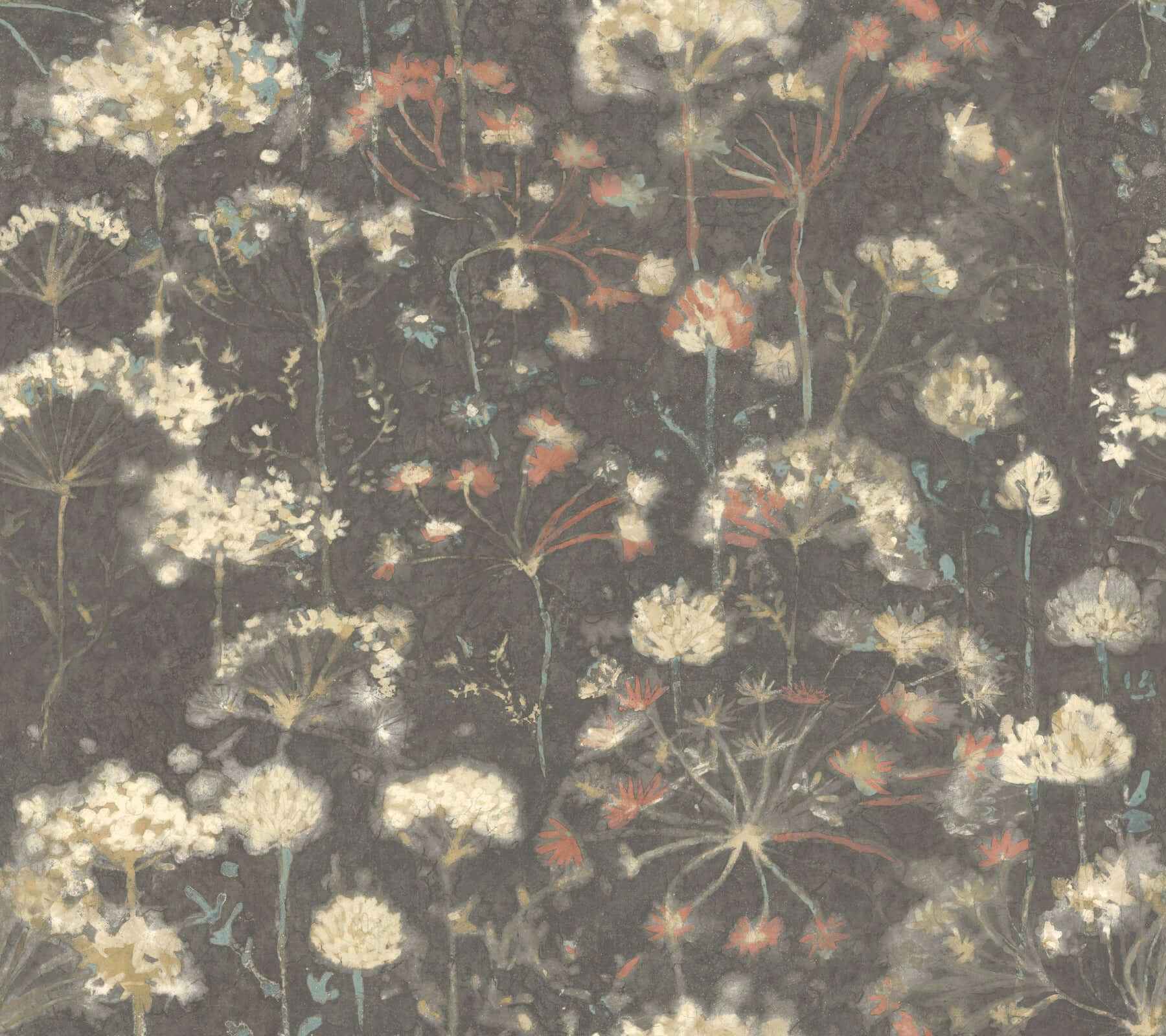Botanical Fantasy Red & Blue Peel & Stick Wallpaper - York Wallcoverings - PSW1604RL