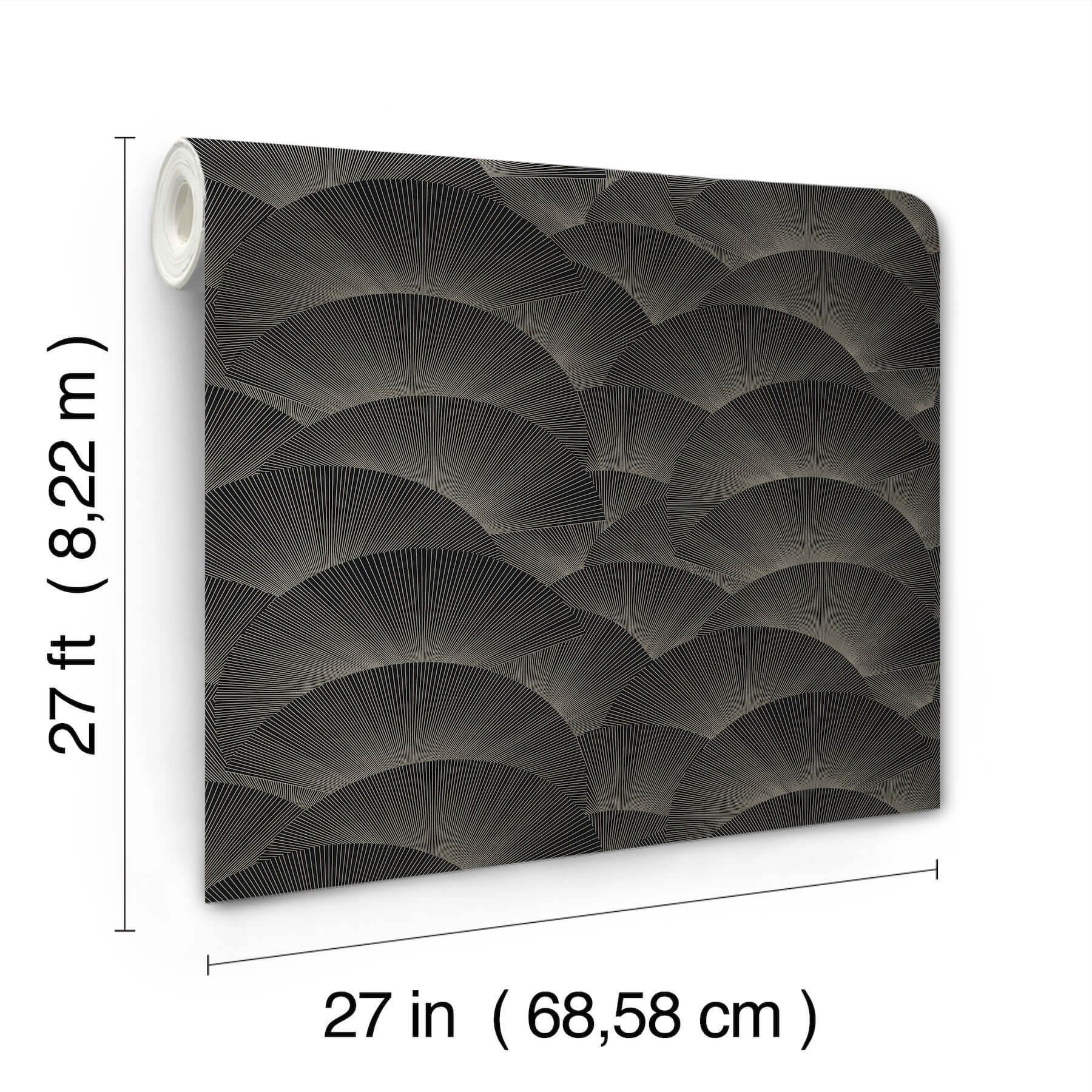 morning-shell-wallpaper-black-grey-york-wallcoverings-za8022 - York Wallcoverings Wallpaper