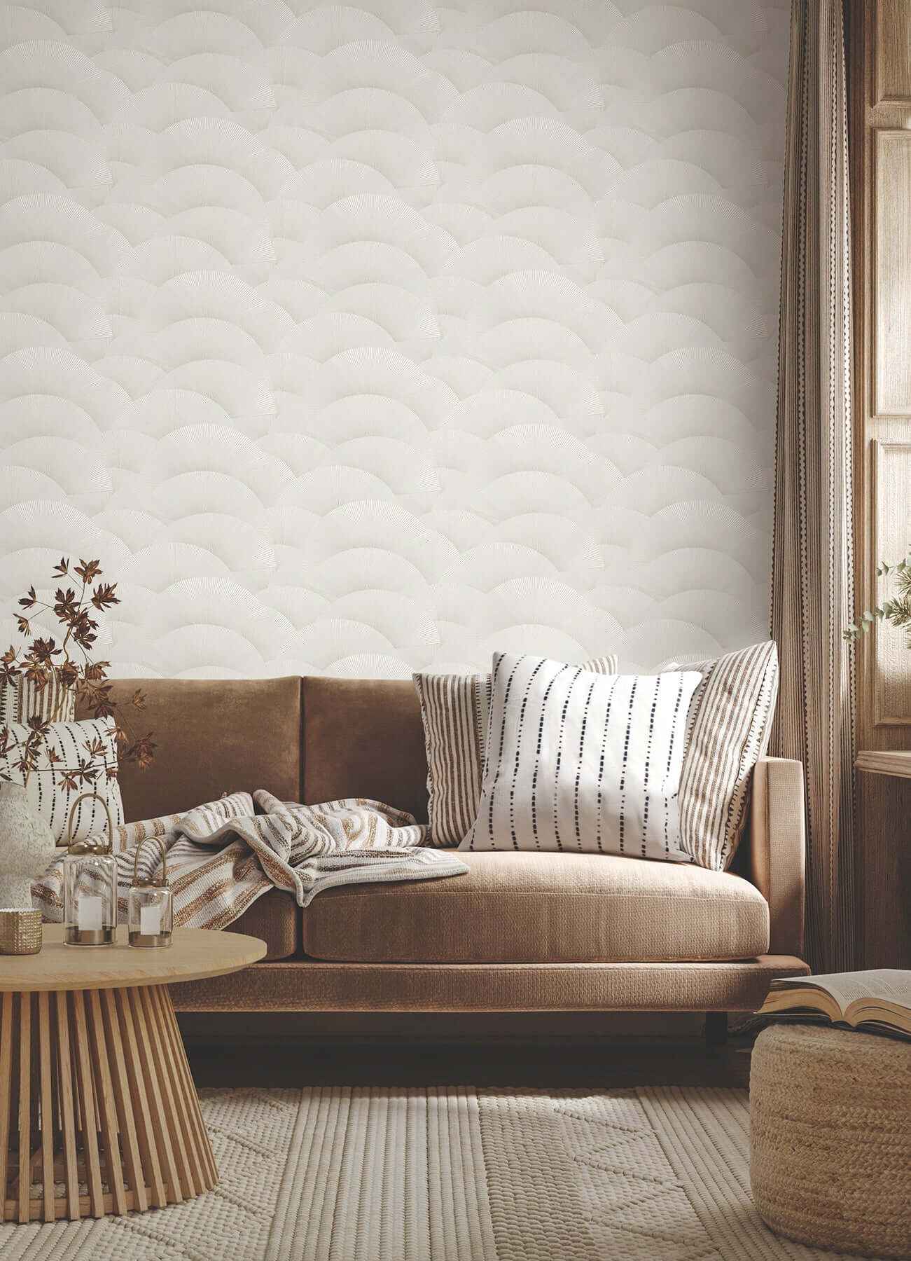 Morning Shell White & Silver Wallpaper - York Wallcoverings - ZA8023 - York Wallcoverings Wallpaper