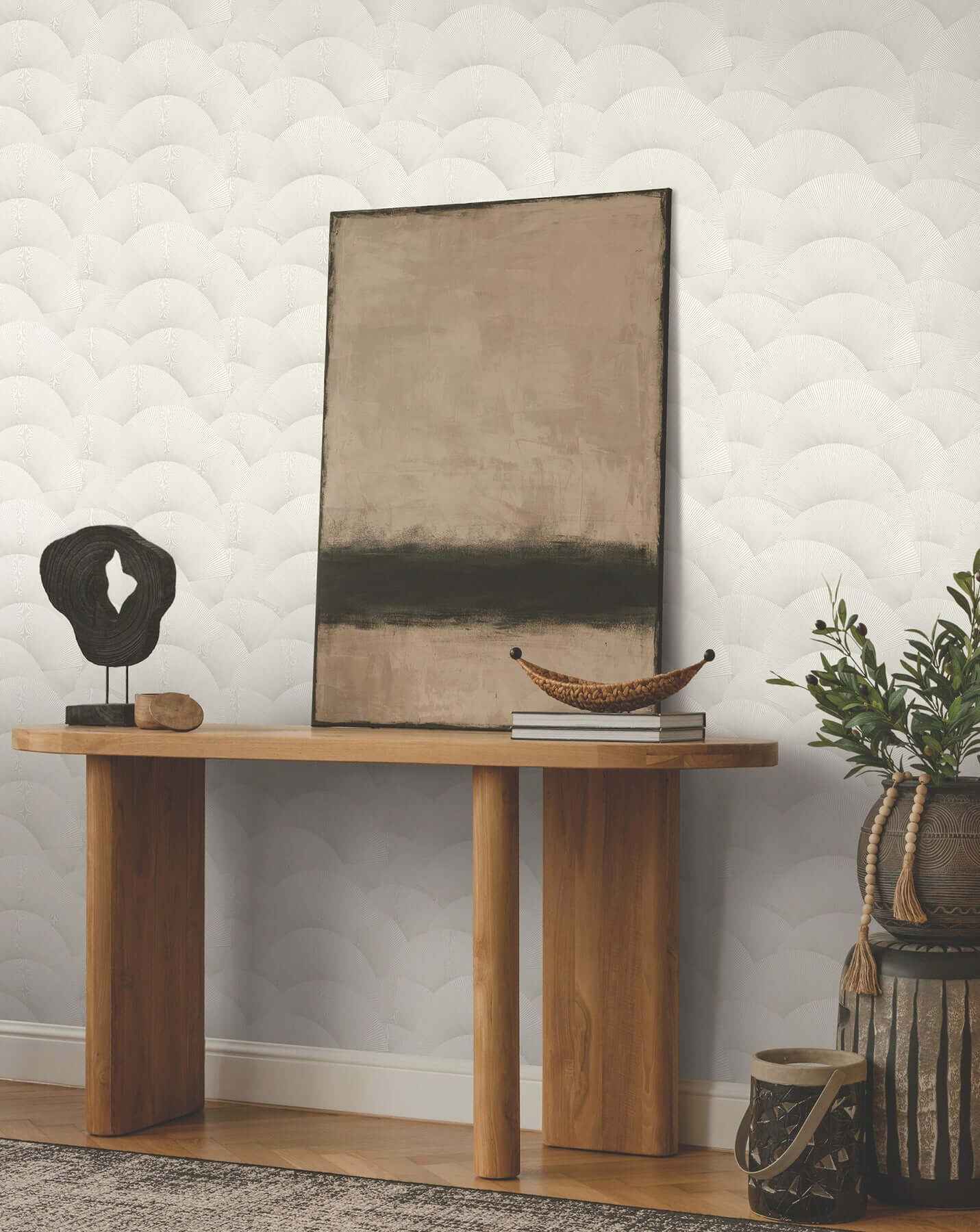 Morning Shell White & Silver Wallpaper - York Wallcoverings - ZA8023 - York Wallcoverings Wallpaper