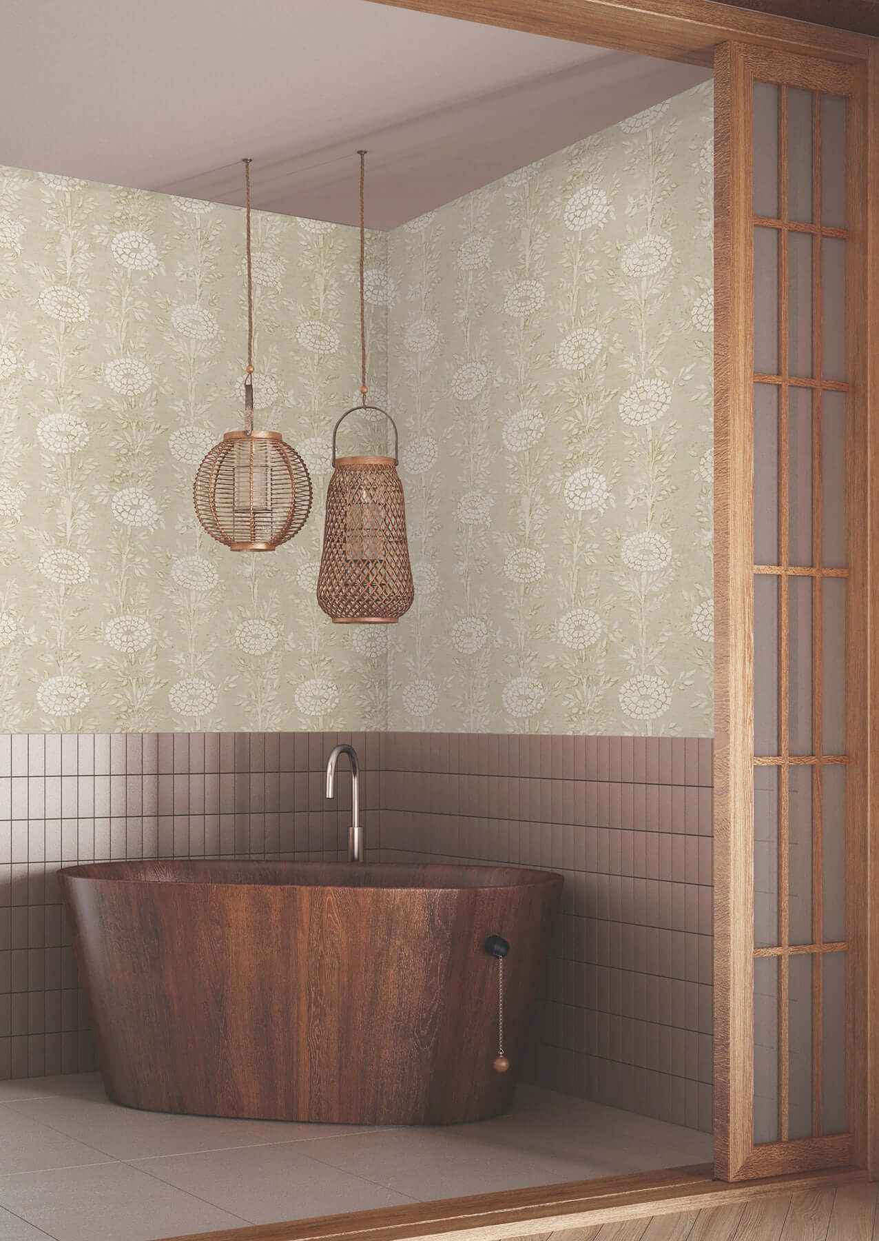 French Marigold Taupe & Gold Wallpaper - York Wallcoverings - ZA8018 - York Wallcoverings Wallpaper
