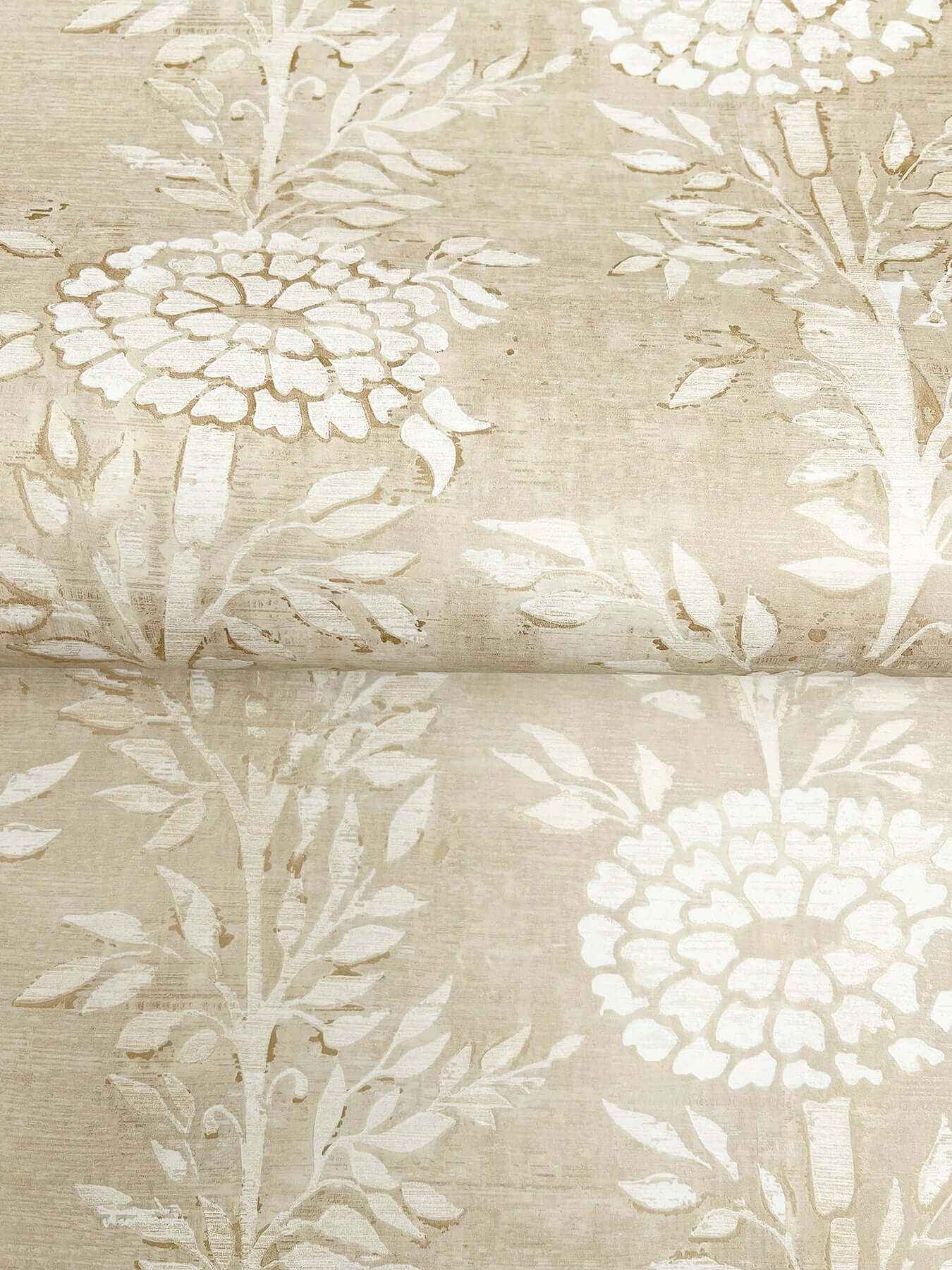 French Marigold Taupe & Gold Wallpaper - York Wallcoverings - ZA8018 - York Wallcoverings Wallpaper