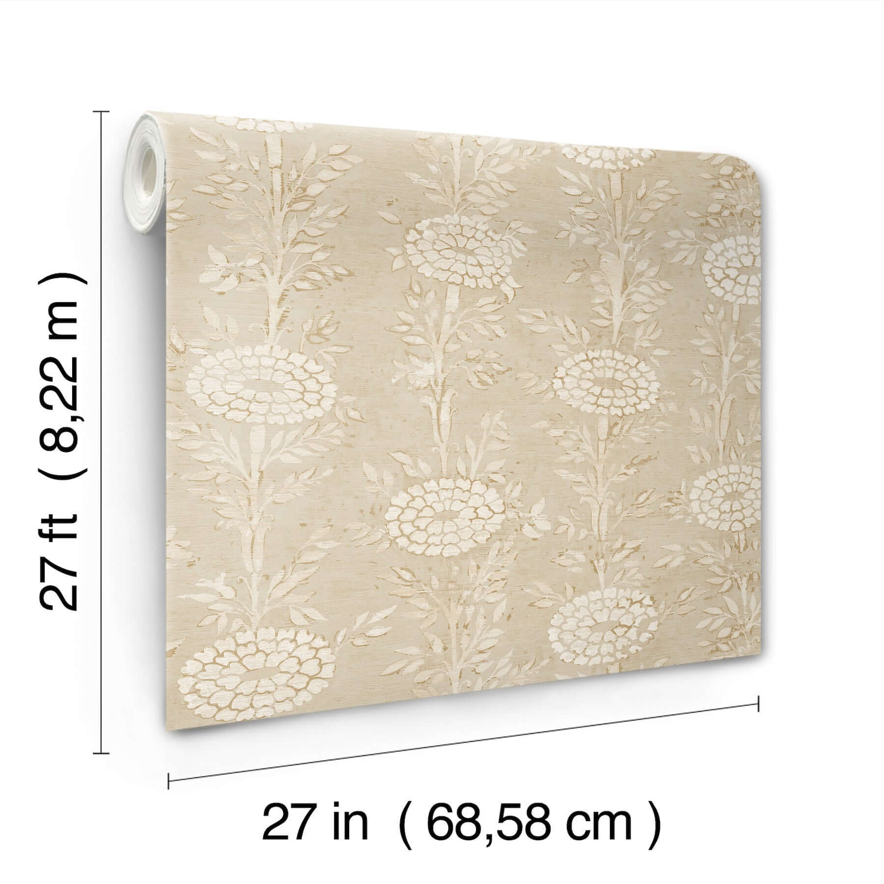french-marigold-wallpaper-taupe-gold-york-wallcoverings-za8018 - York Wallcoverings Wallpaper