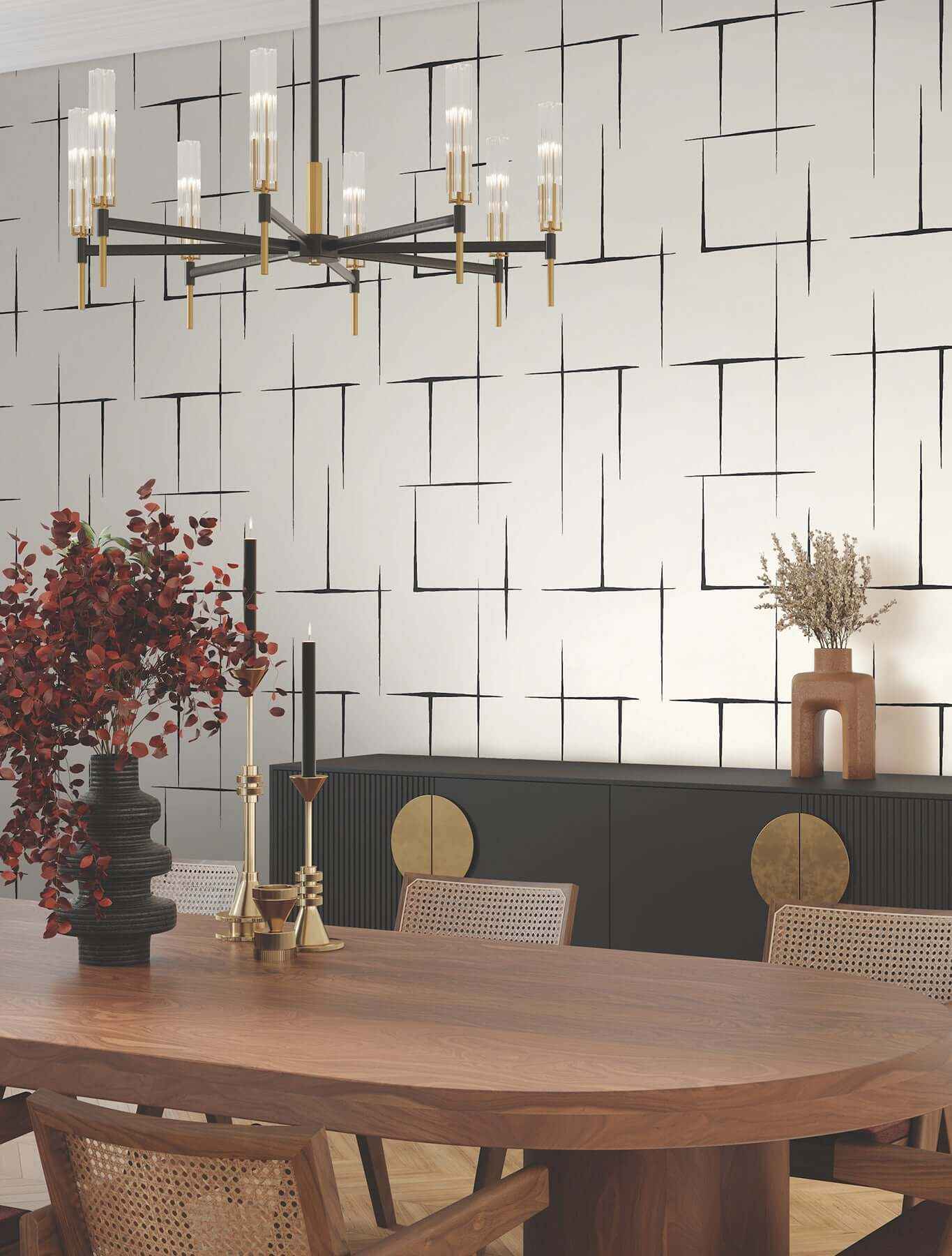 Malia Black & White Wallpaper - York Wallcoverings - ZA8051 - York Wallcoverings Wallpaper
