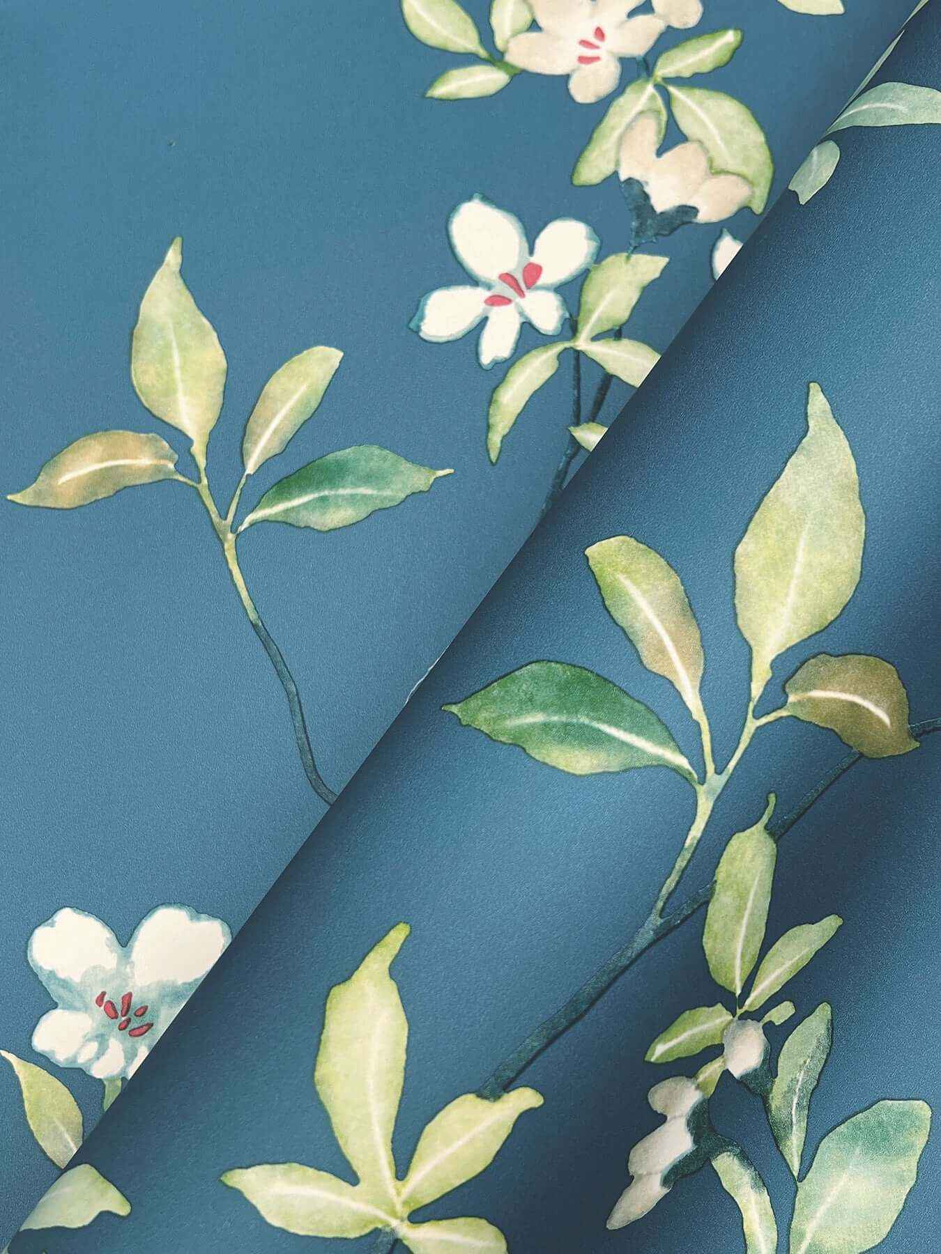 April Blossom Cobalt Wallpaper - York Wallcoverings - ZA8072 - York Wallcoverings Wallpaper