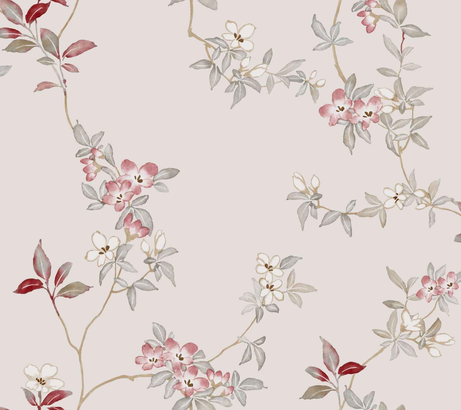 April Blossom Cream Wallpaper - York Wallcoverings - ZA8076