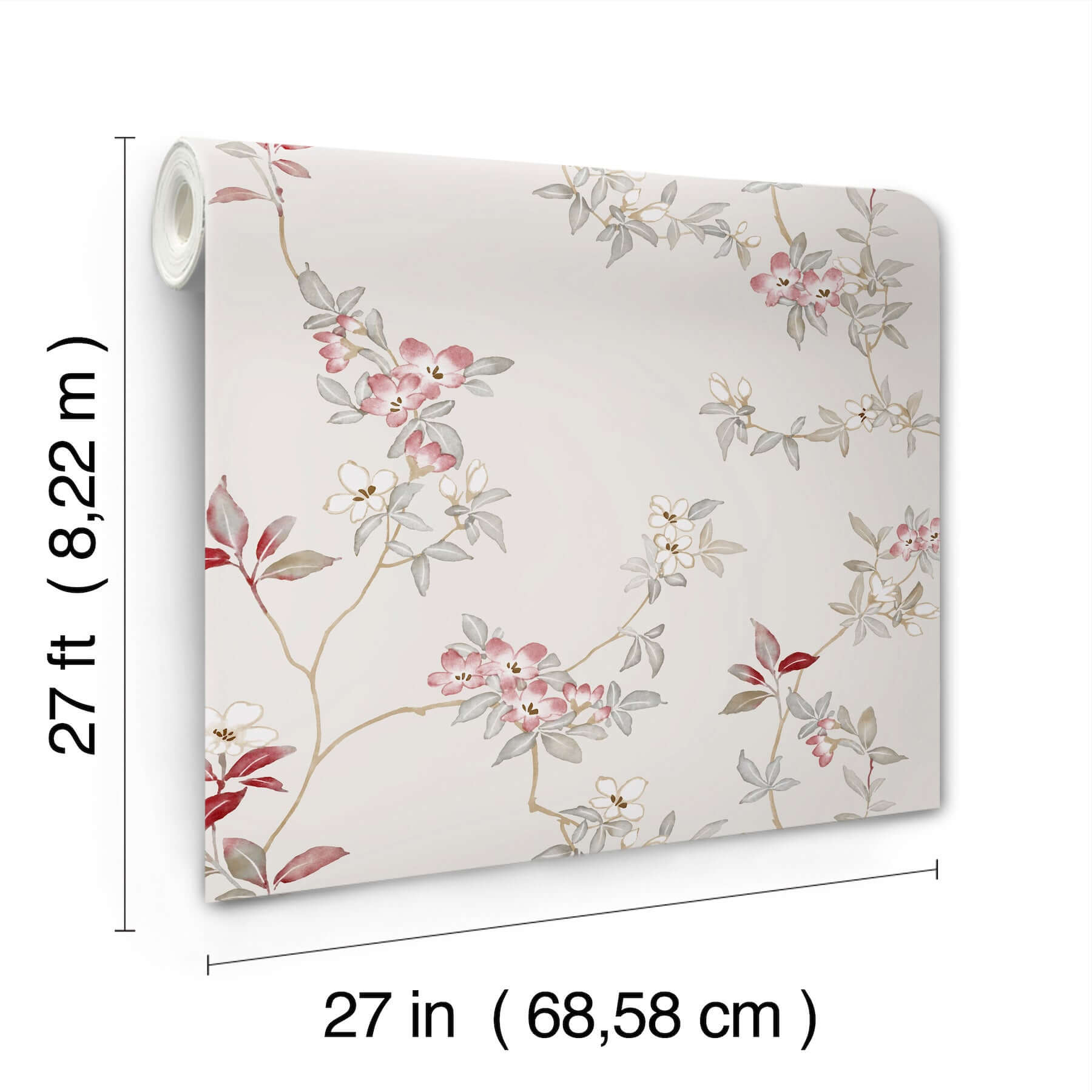 april-blossom-wallpaper-cream-york-wallcoverings-za8076 - York Wallcoverings Wallpaper