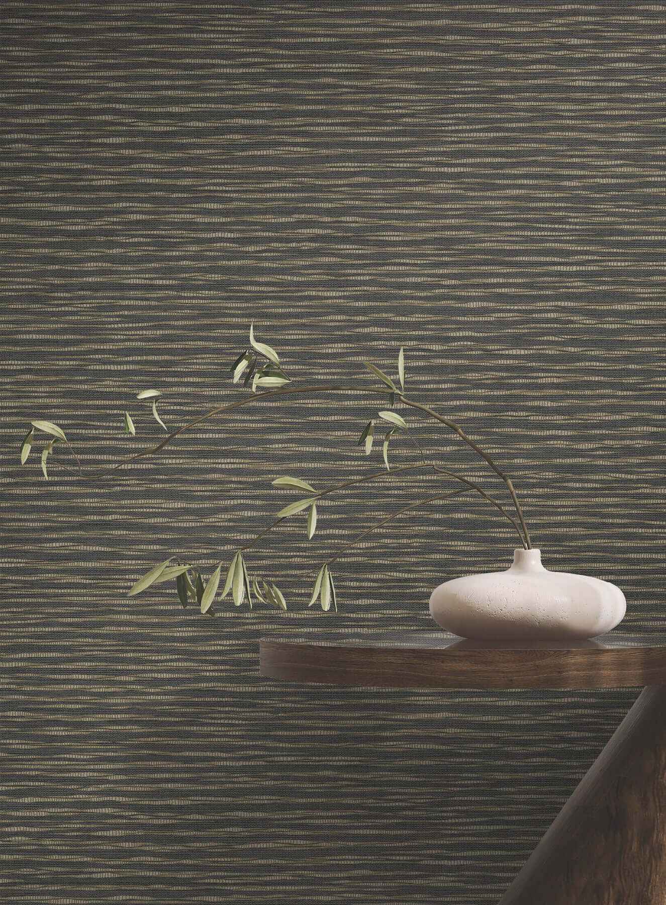 Lotus Weave Charcoal Wallpaper - York Wallcoverings - ZA8041 - York Wallcoverings Wallpaper