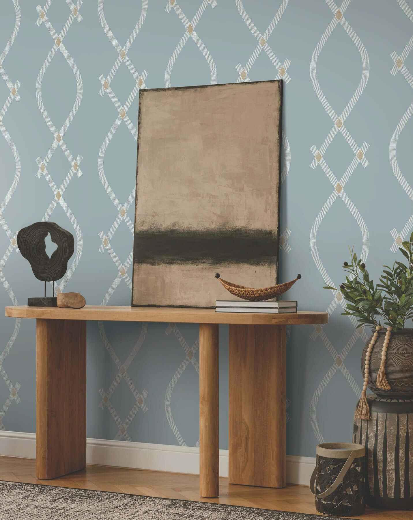 Ellena Blue Wallpaper - York Wallcoverings - ZA8035 - York Wallcoverings Wallpaper