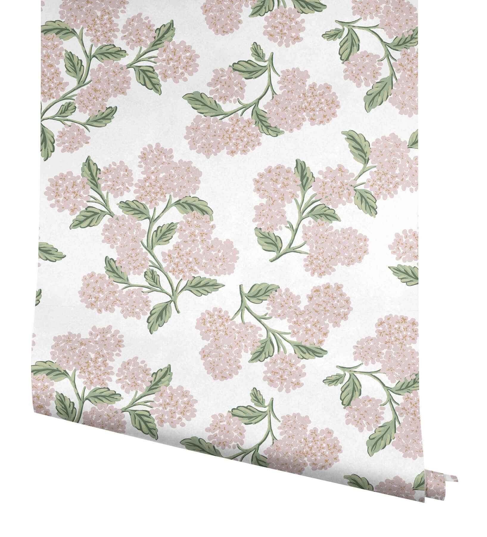 Hydrangea Pink & White Peel & Stick Wallpaper - York Wallcoverings - PSW1620RL - York Wallcoverings Wallpaper