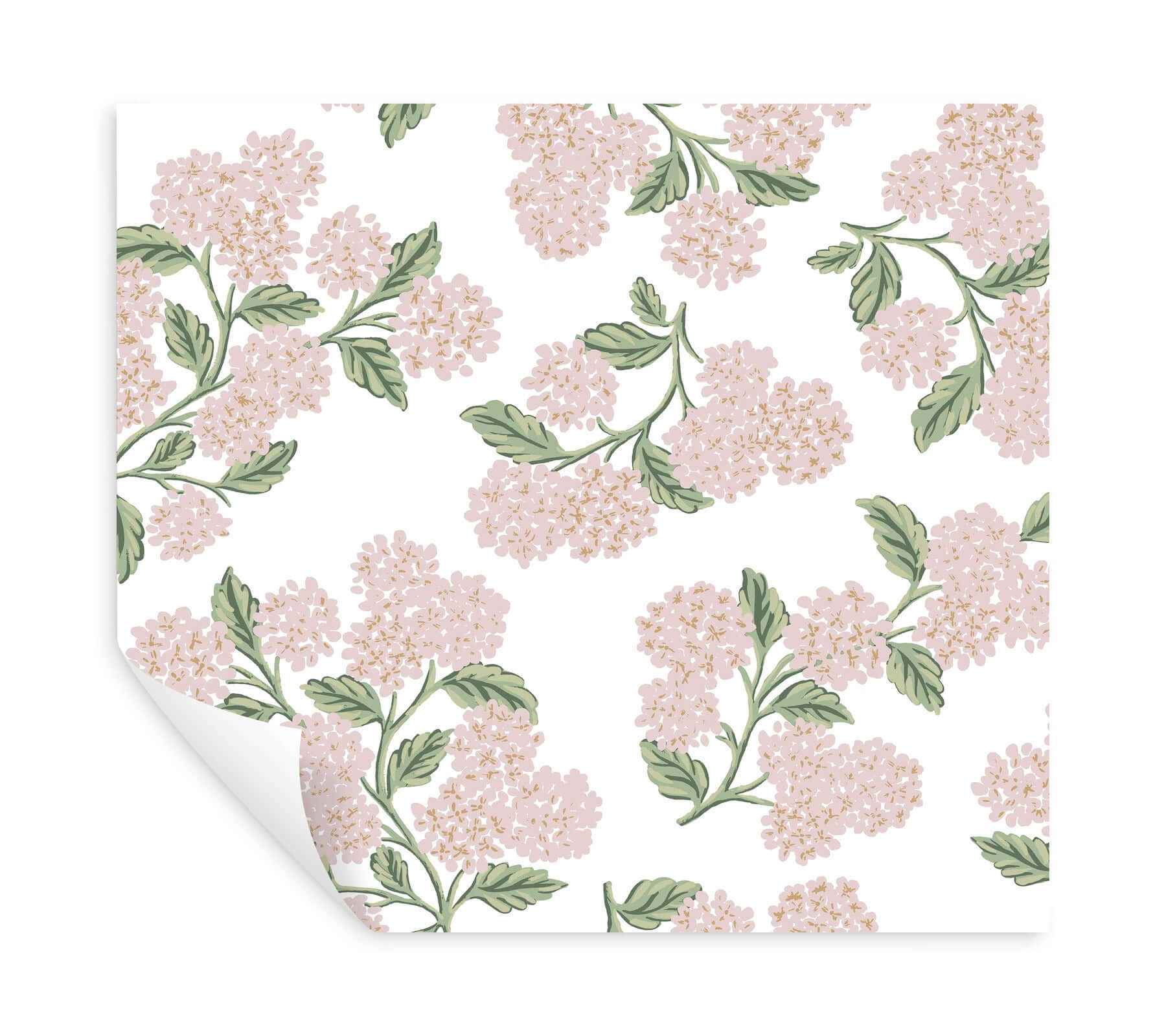Hydrangea Pink & White Peel & Stick Wallpaper - York Wallcoverings - PSW1620RL - York Wallcoverings Wallpaper