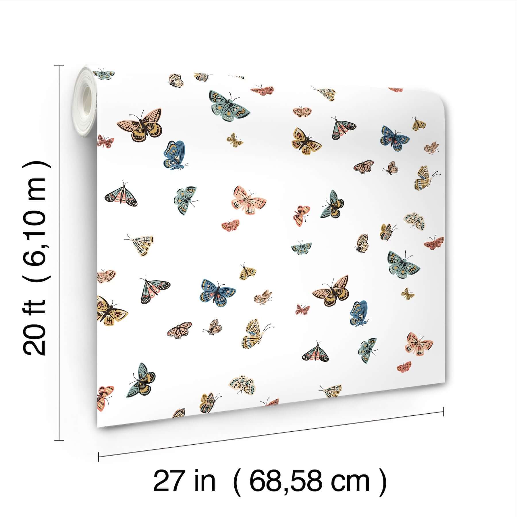 butterfly-house-white-peel-stick-wallpaper-york-wallcoverings-psw1632rl - York Wallcoverings Wallpaper